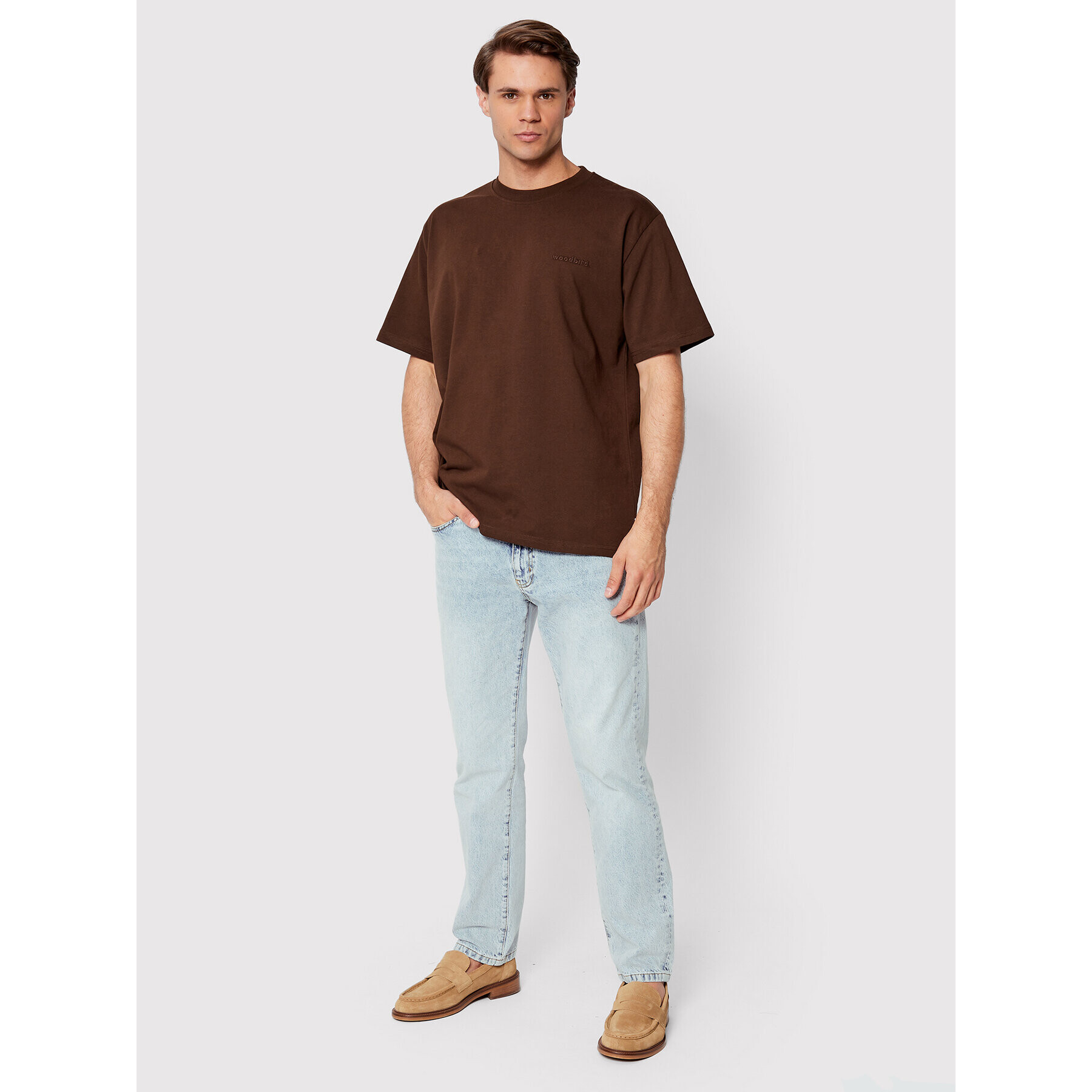 Woodbird Тишърт Baine Base 2216-430 Кафяв Regular Fit - Pepit.bg