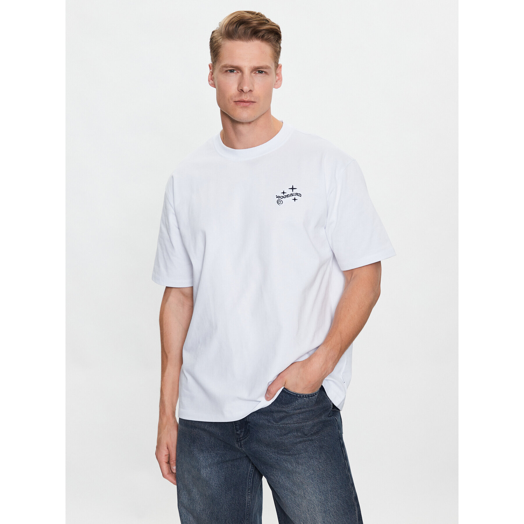 Woodbird Тишърт Baine Wish 2316-402 Бял Regular Fit - Pepit.bg