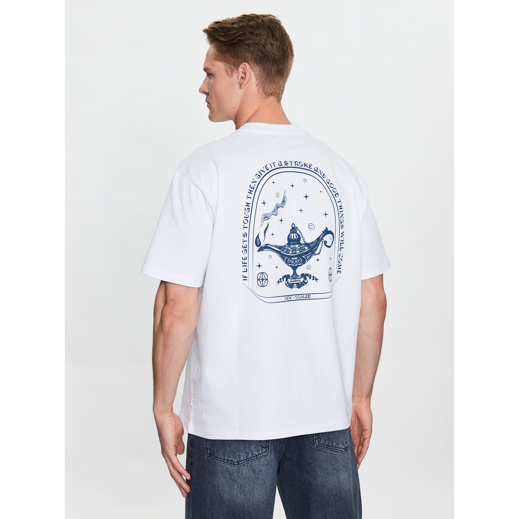Woodbird Тишърт Baine Wish 2316-402 Бял Regular Fit - Pepit.bg