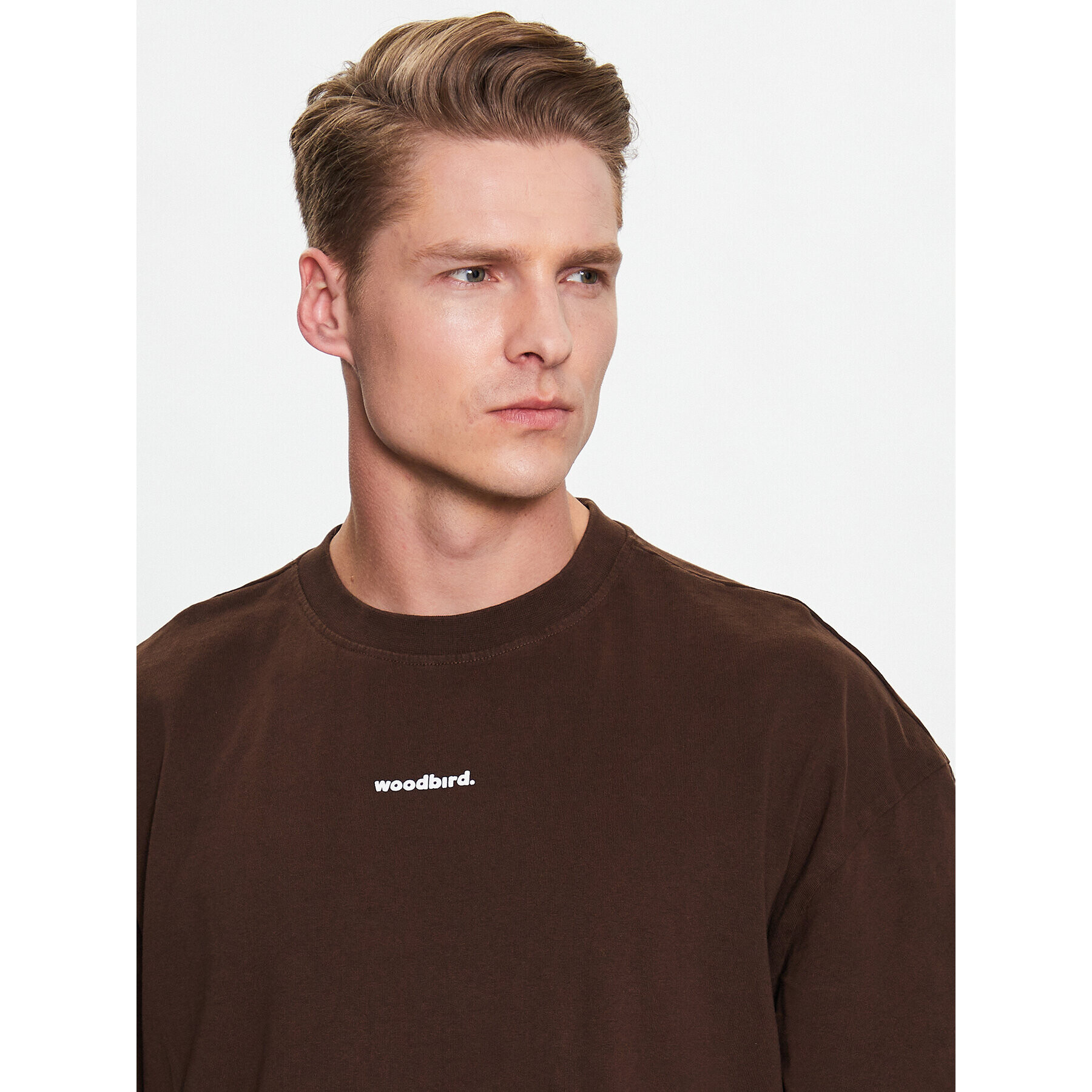 Woodbird Тишърт Bose Mock 2316-412 Кафяв Regular Fit - Pepit.bg