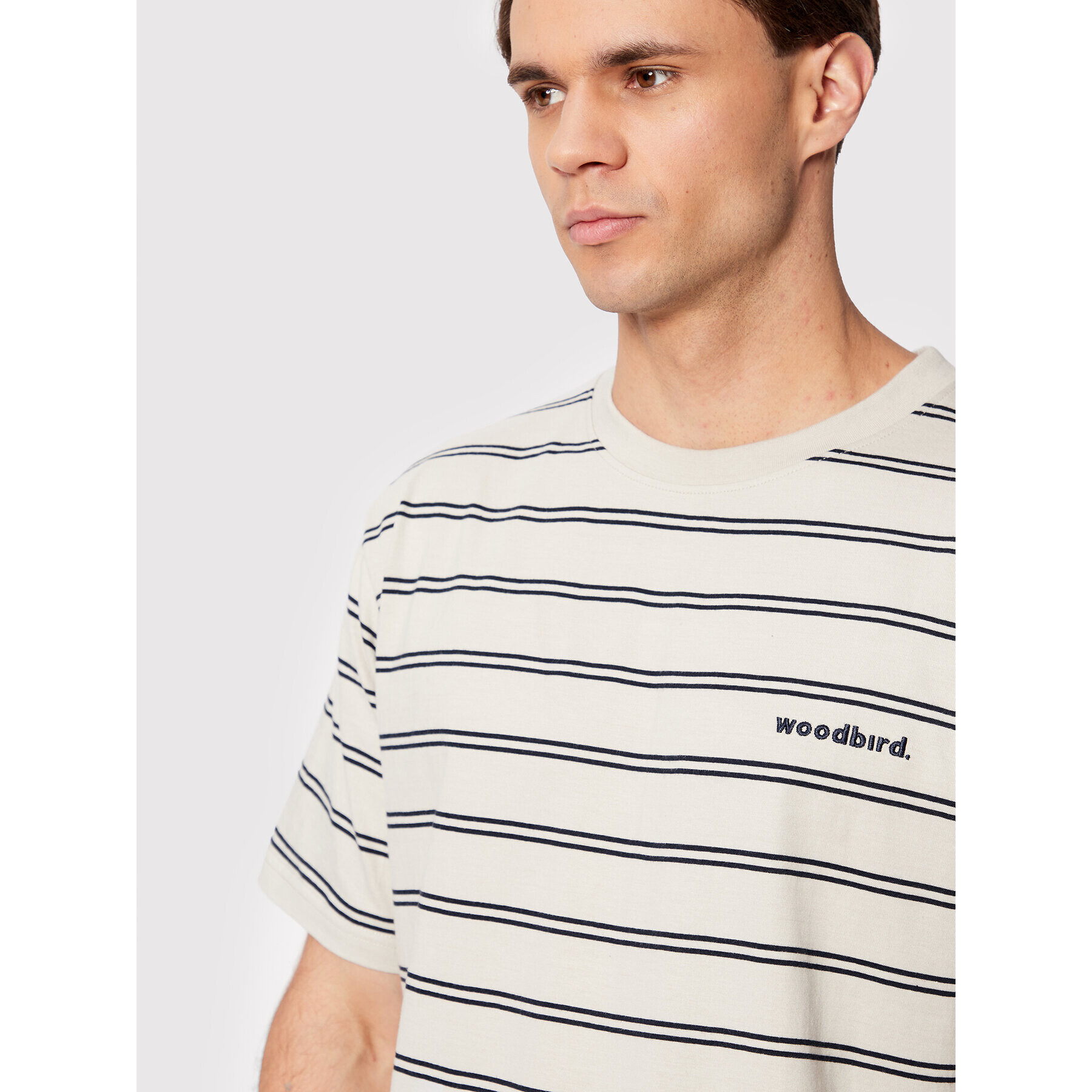Woodbird Тишърт Brock Stripe 2236-401 Сив Regular Fit - Pepit.bg