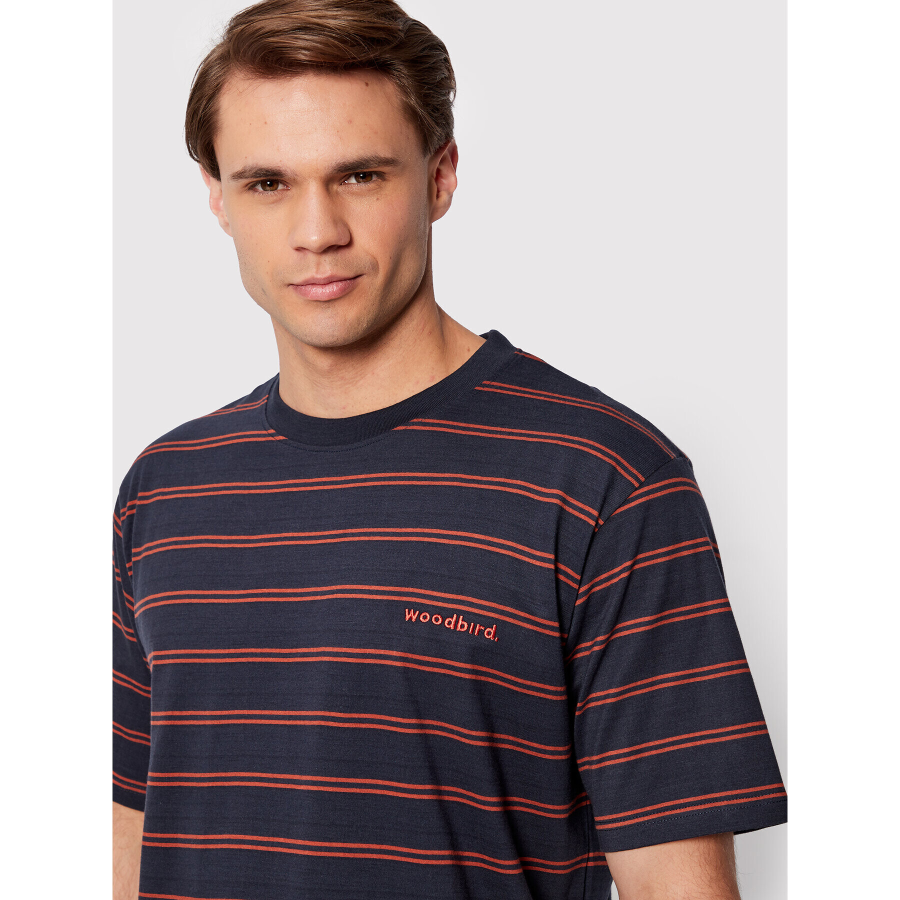 Woodbird Тишърт Brock Stripe 2236-401 Тъмносин Regular Fit - Pepit.bg