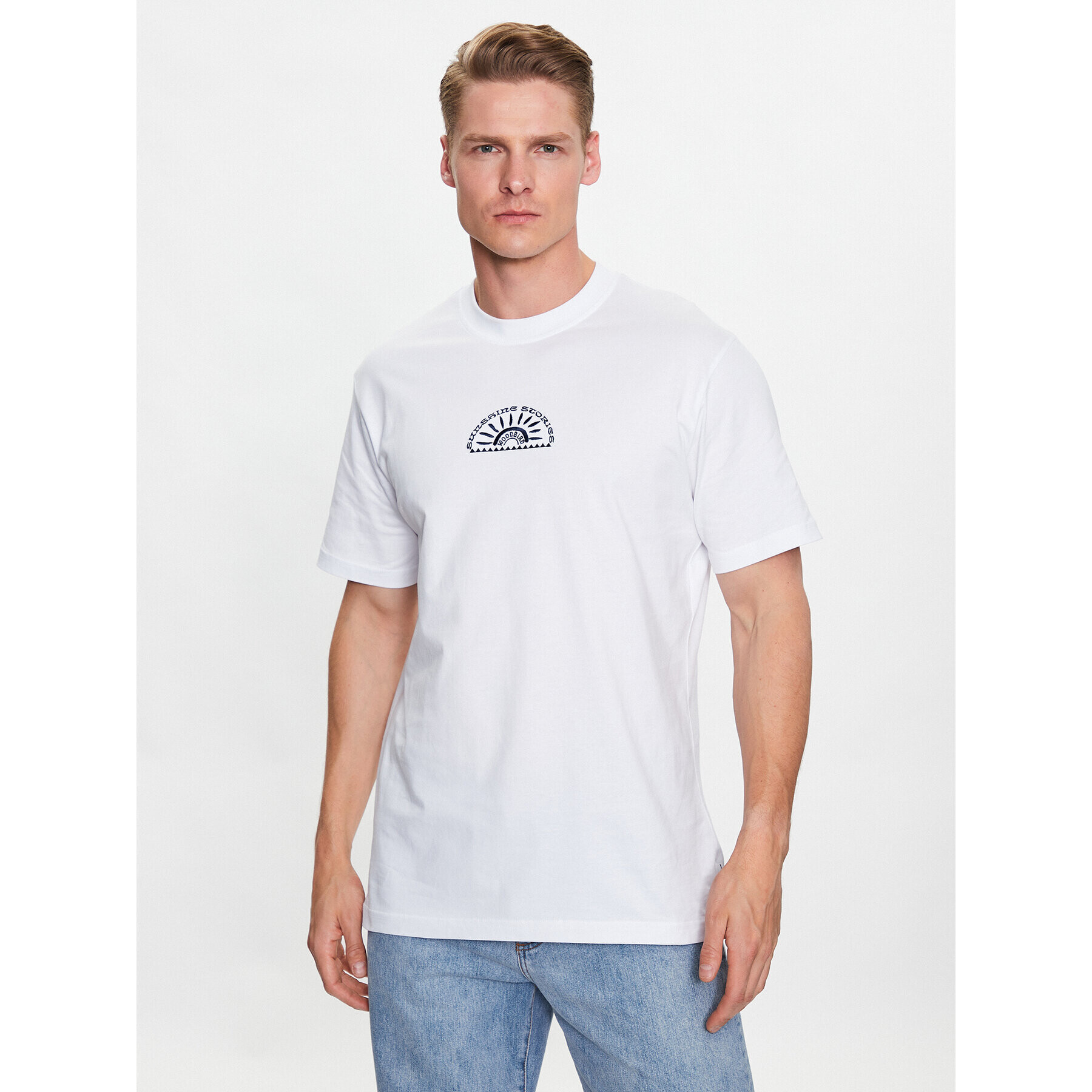 Woodbird Тишърт Rics Sunshine 2316-403 Бял Regular Fit - Pepit.bg