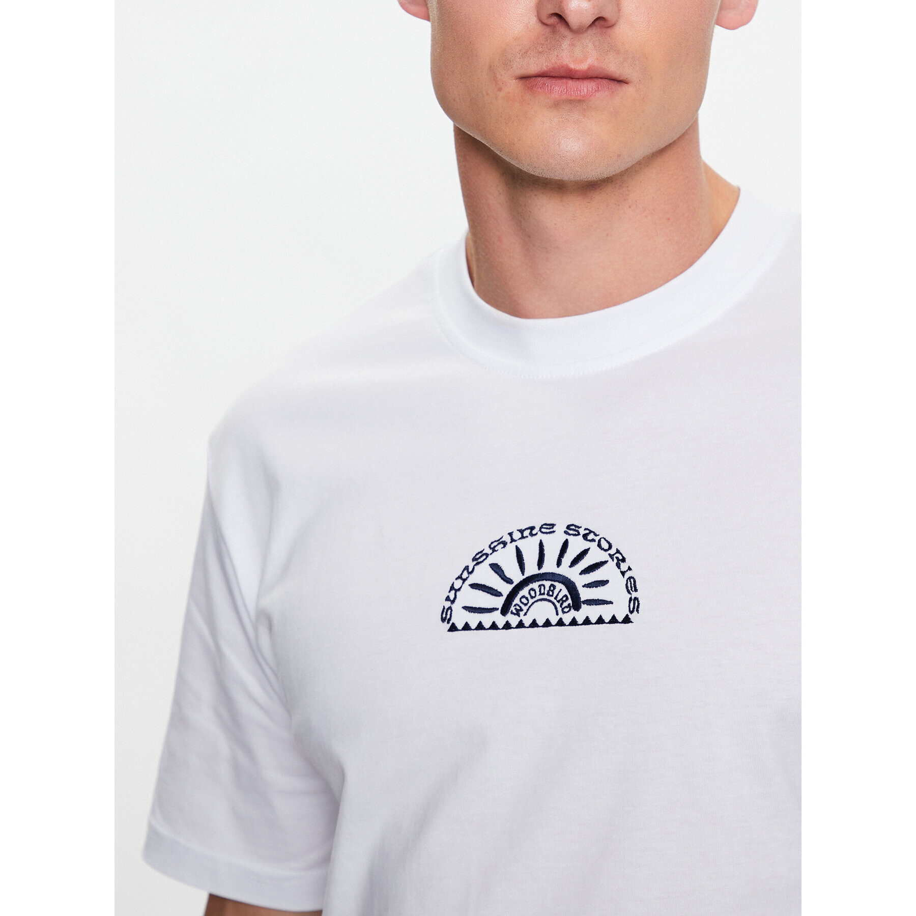 Woodbird Тишърт Rics Sunshine 2316-403 Бял Regular Fit - Pepit.bg