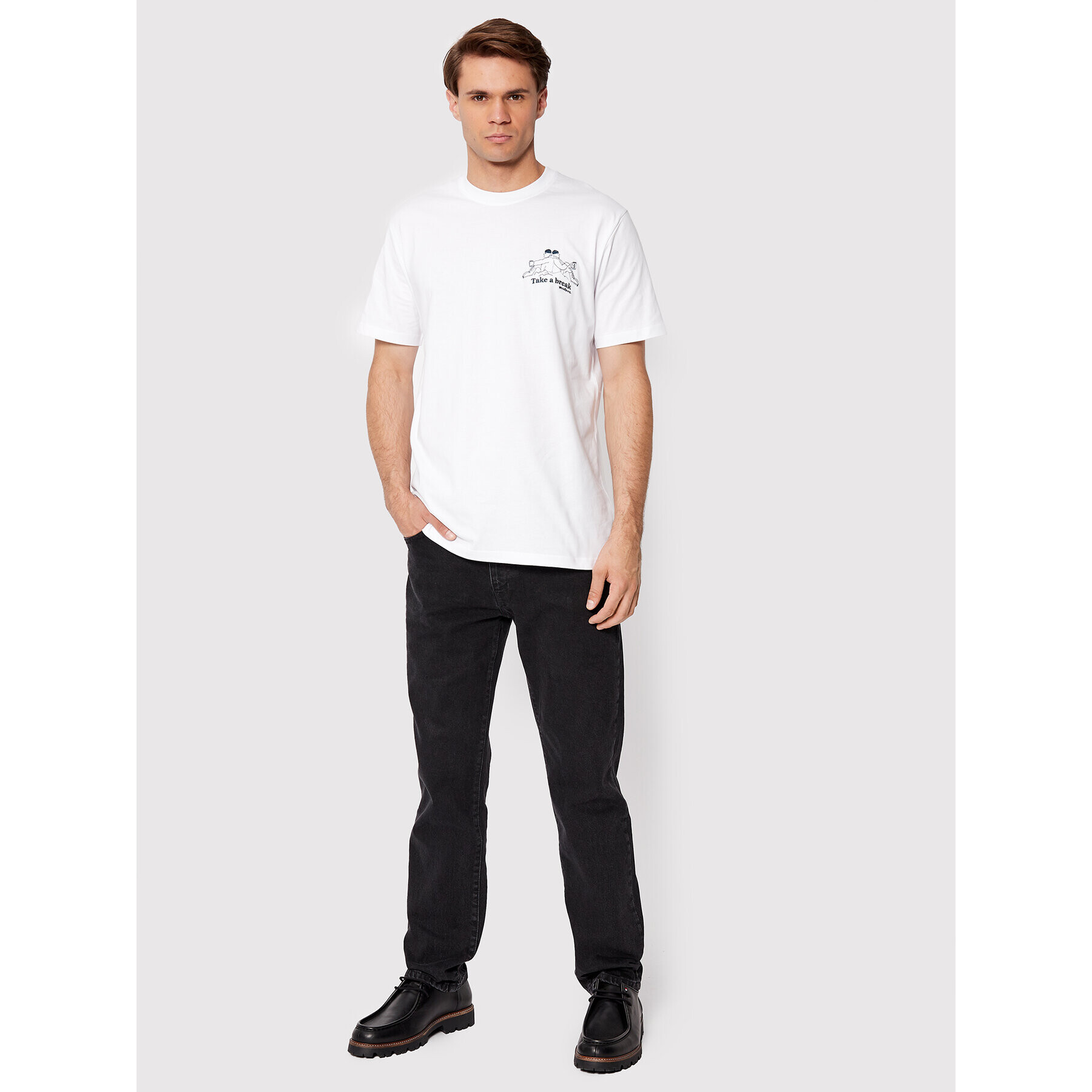 Woodbird Тишърт Yuri Break 2236-410 Бял Regular Fit - Pepit.bg