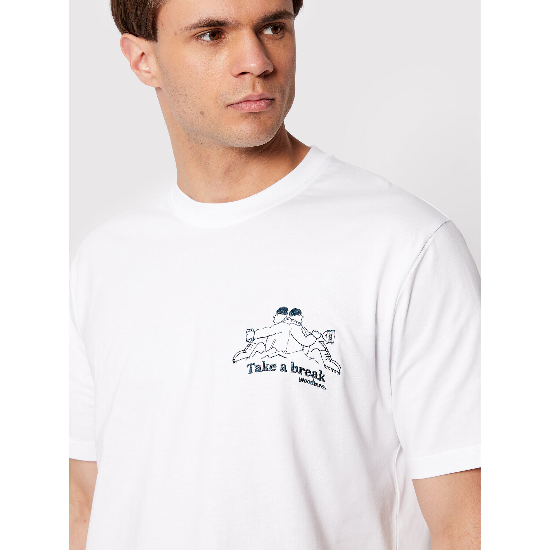 Woodbird Тишърт Yuri Break 2236-410 Бял Regular Fit - Pepit.bg