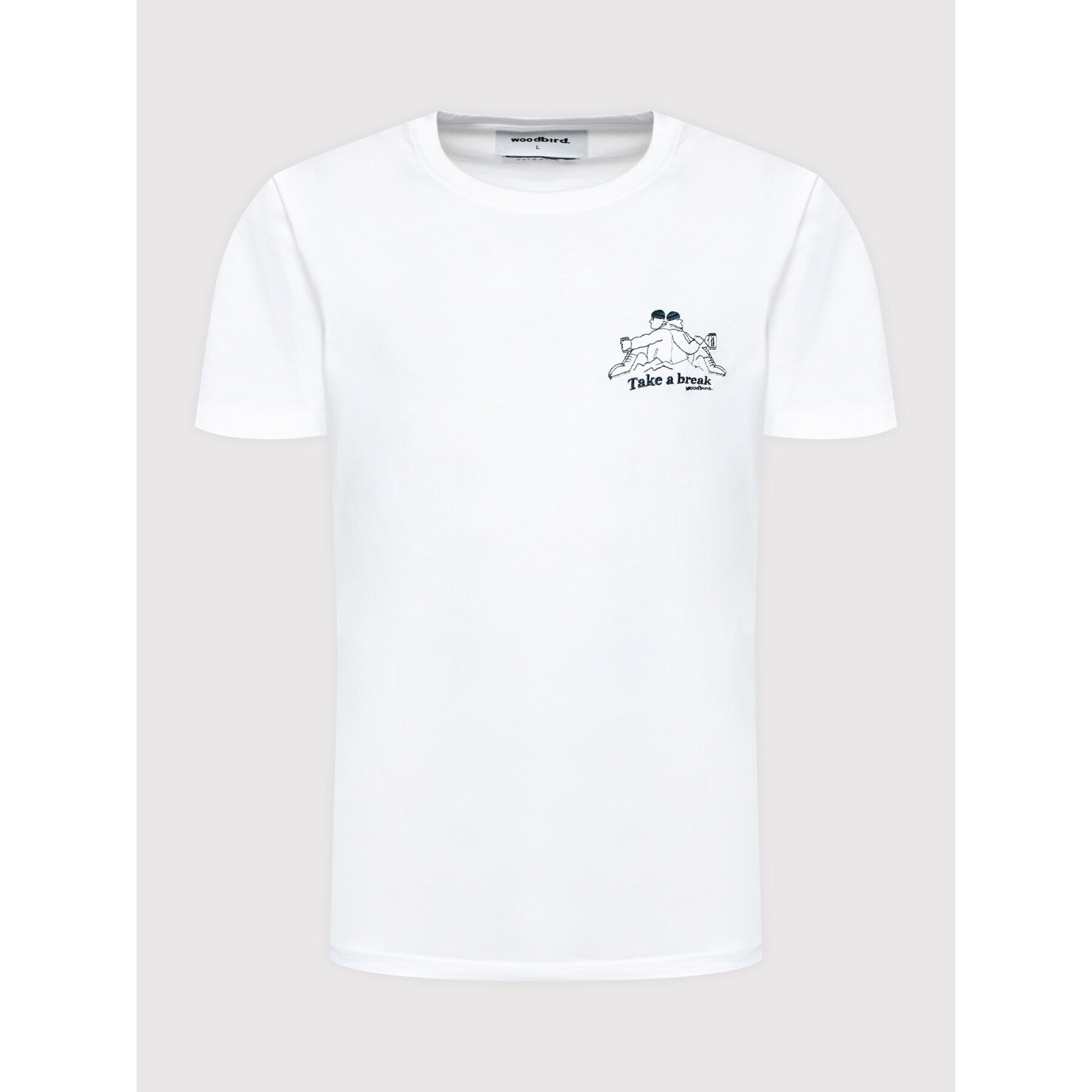 Woodbird Тишърт Yuri Break 2236-410 Бял Regular Fit - Pepit.bg