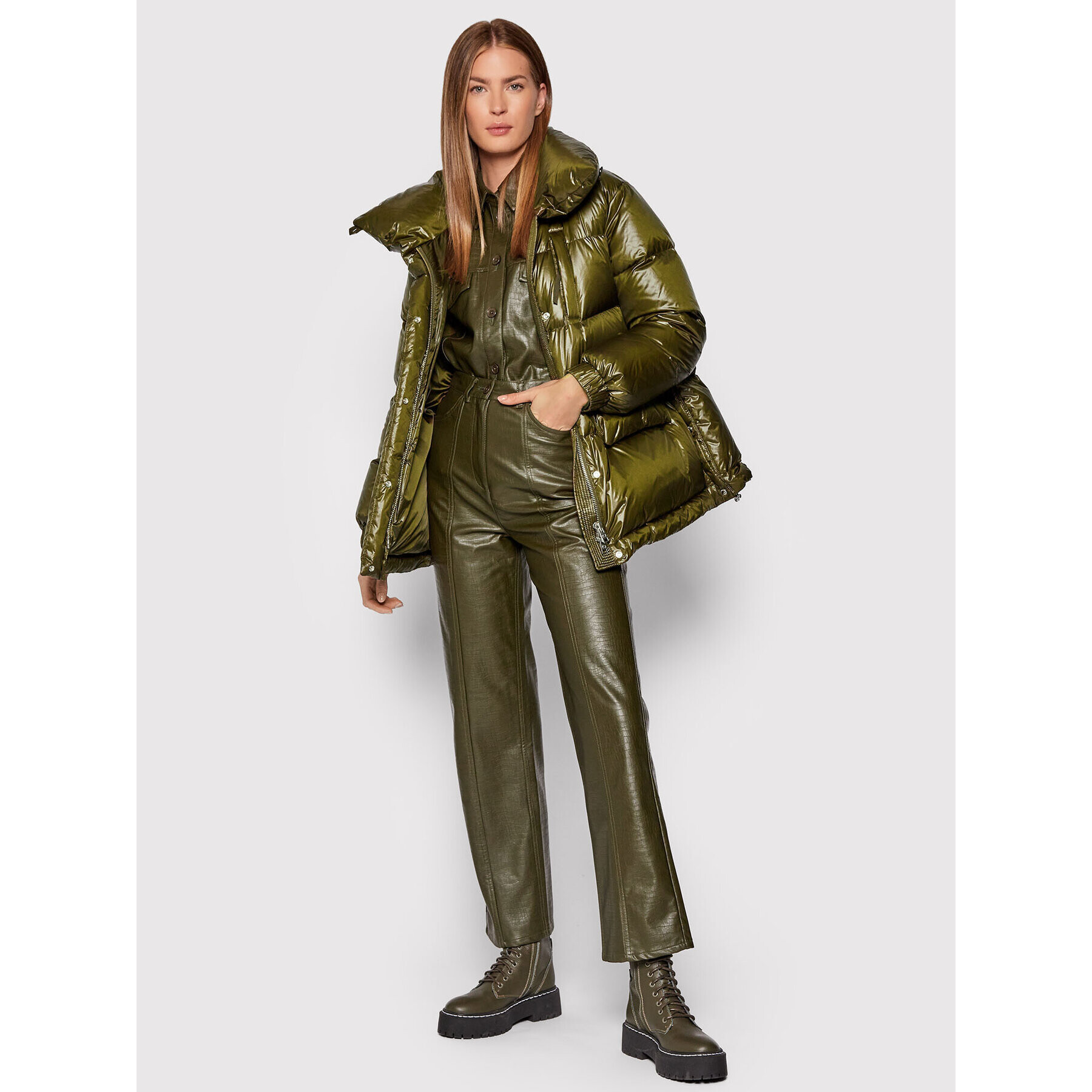 Woolrich Пухено яке Aliquippa CFWWOU0583FRUT1702 Зелен Regular Fit - Pepit.bg