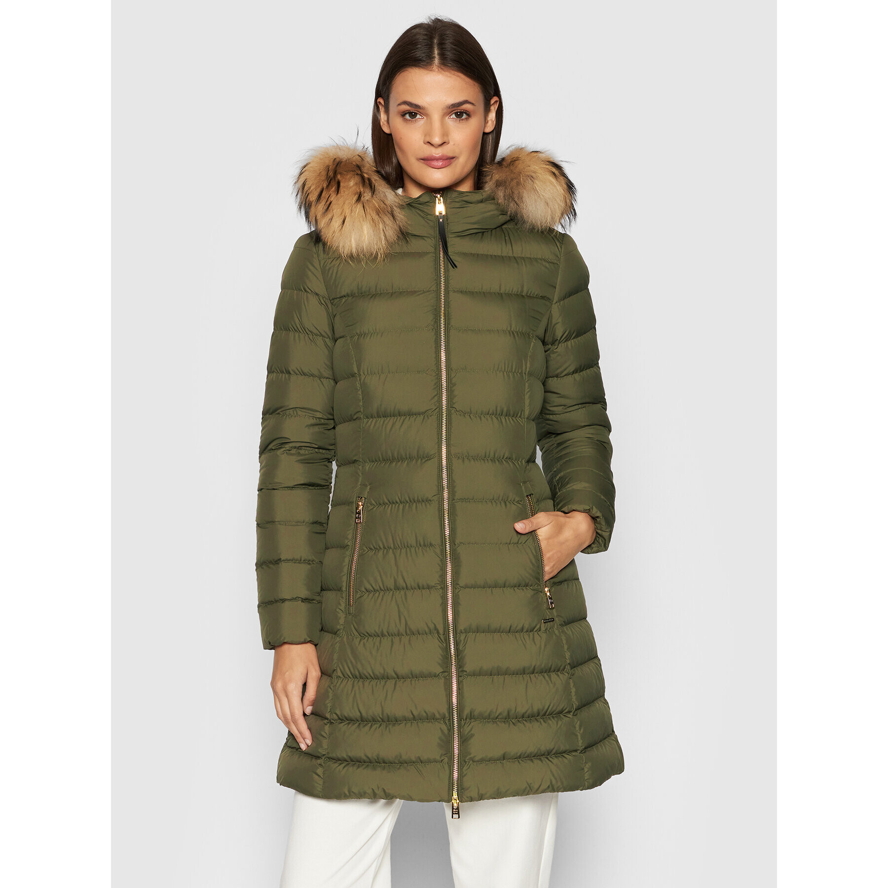 Woolrich Пухено яке Ellis CFWWOU0508FRUT2635 Зелен Regular Fit - Pepit.bg