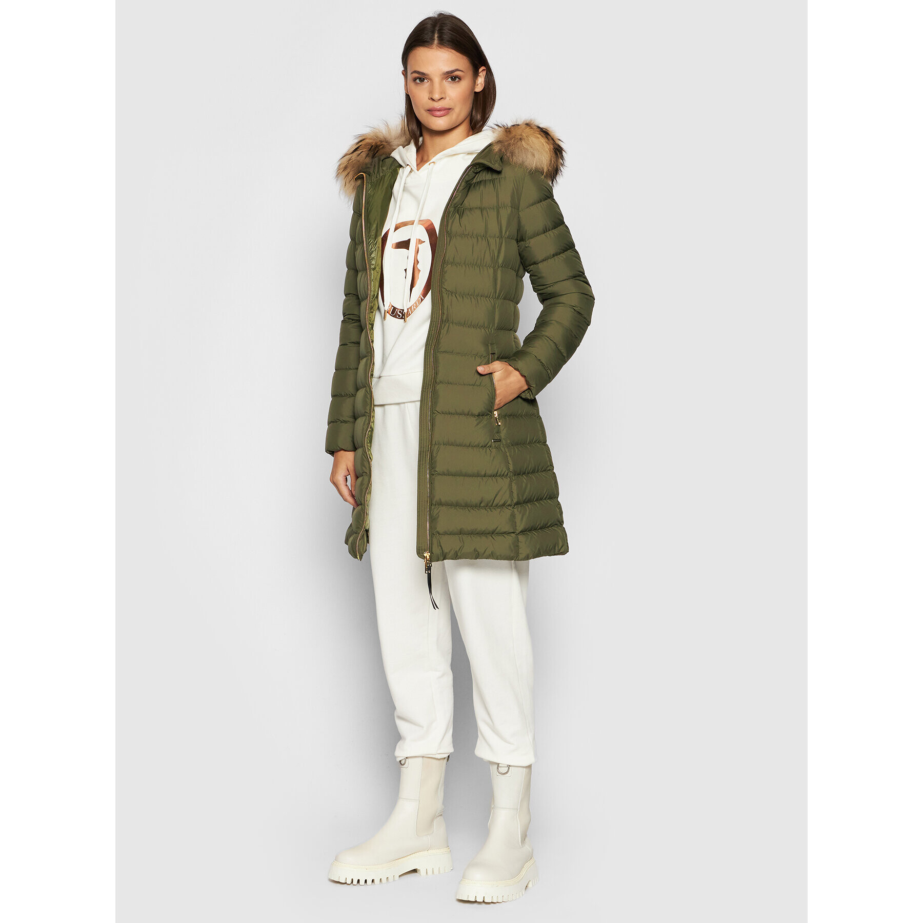 Woolrich Пухено яке Ellis CFWWOU0508FRUT2635 Зелен Regular Fit - Pepit.bg