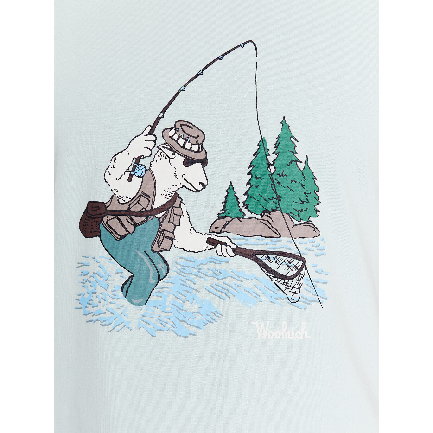 Woolrich Тишърт Animated Sheep CFWOTE0095MRUT3370 Зелен Regular Fit - Pepit.bg