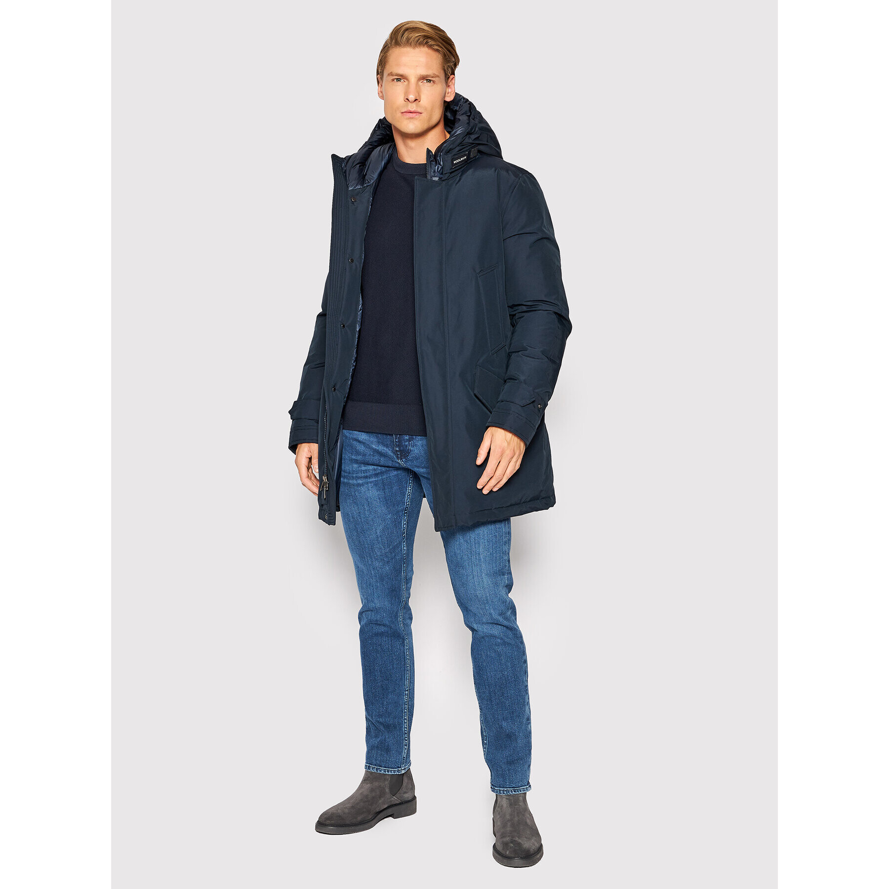 Woolrich Зимно яке Polar High Collar CFWOOU0487MRUT0001 Тъмносин Regular Fit - Pepit.bg