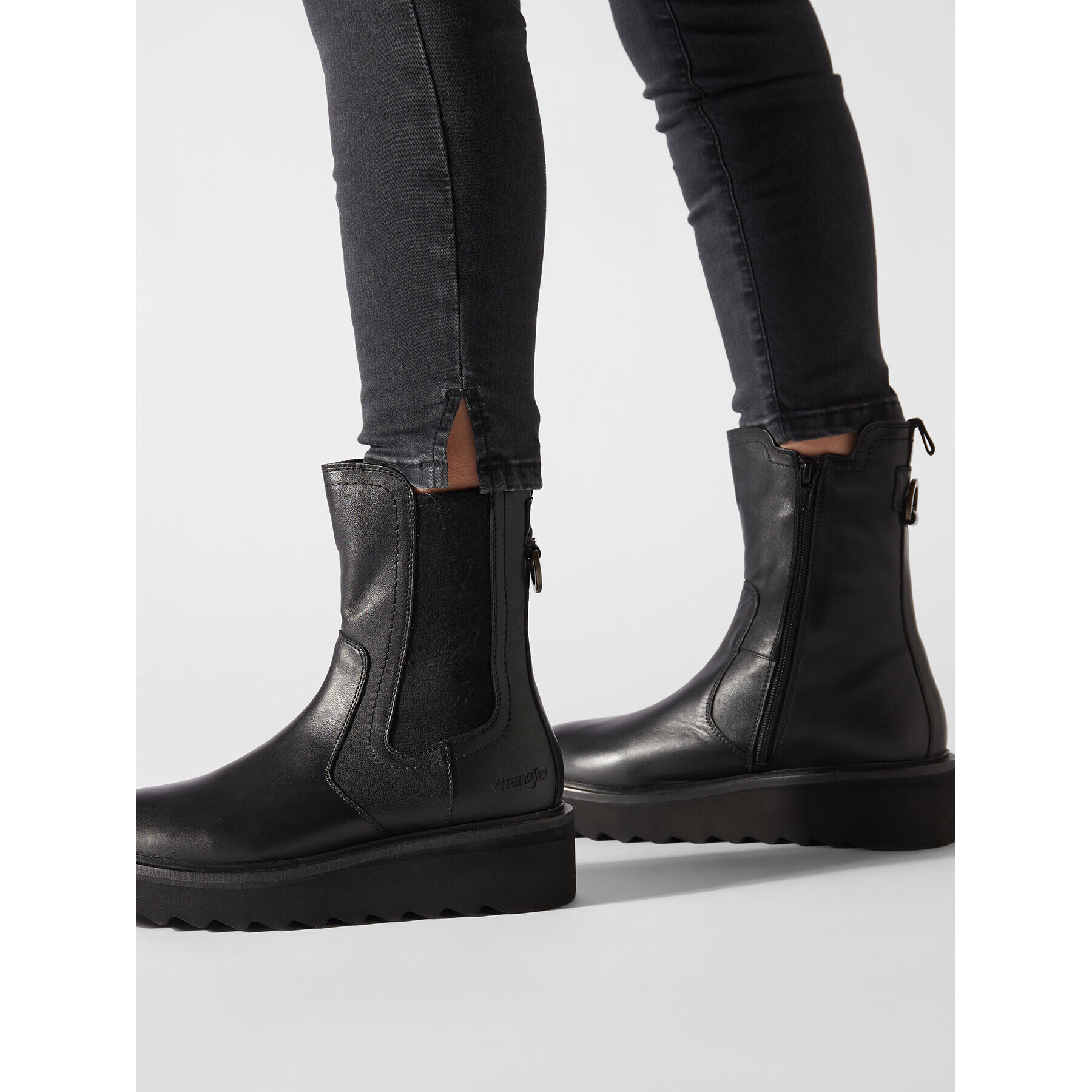 Wrangler Боти Jane Chelsea Leather WL22536A Черен - Pepit.bg