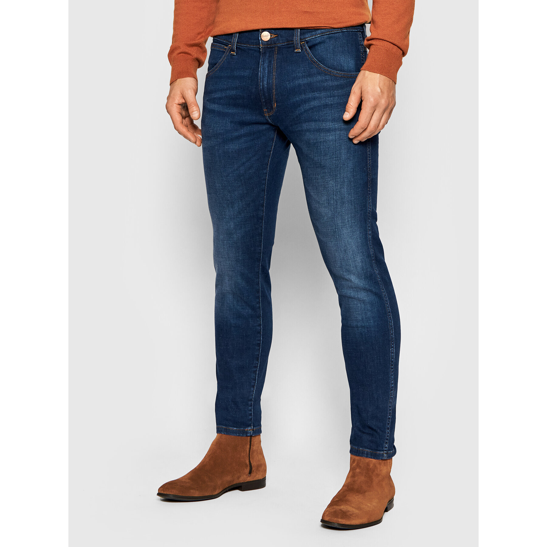 Wrangler Дънки Bryson W14XCJ027 Тъмносин Skinny Fit - Pepit.bg