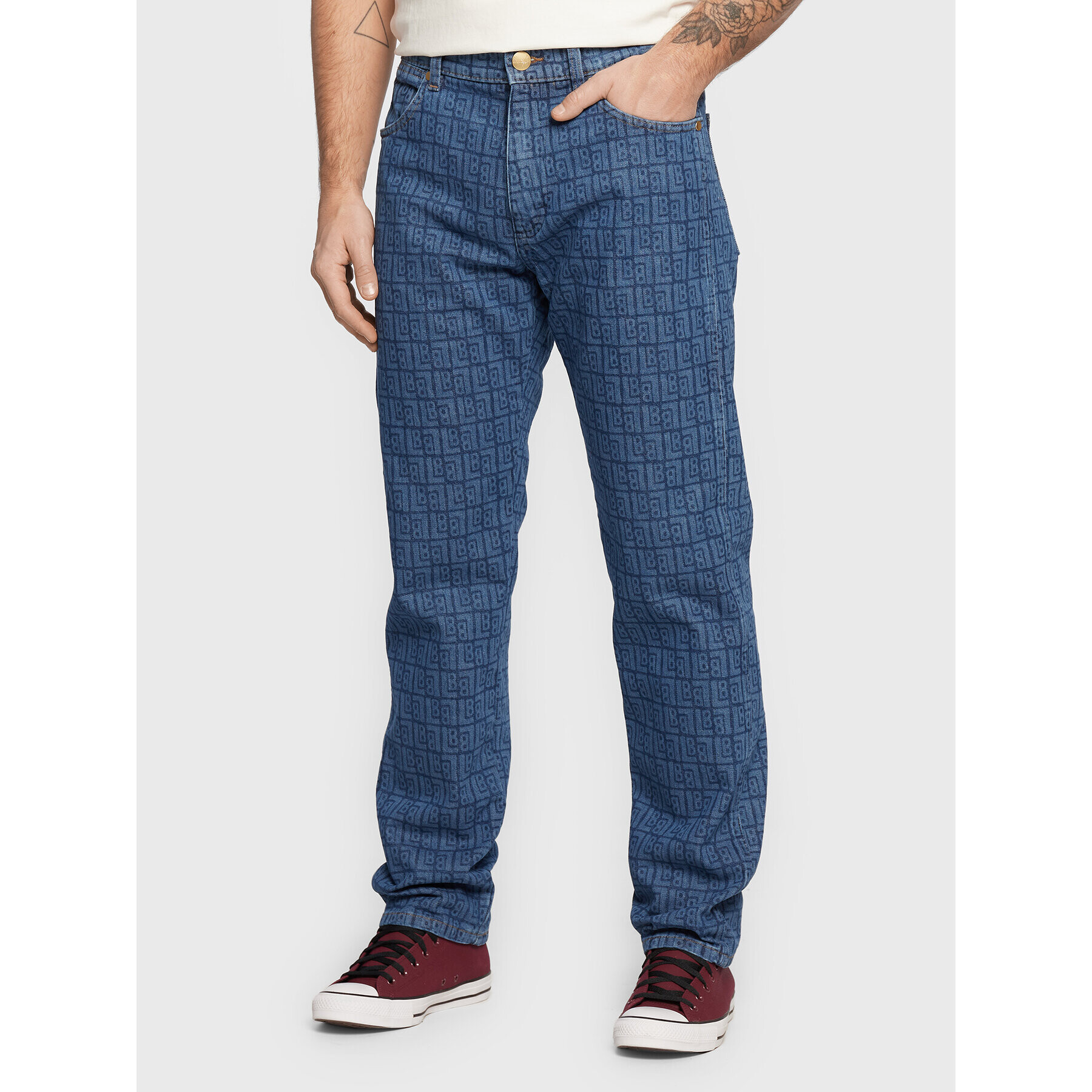 Wrangler Дънки LEON BRIDGES Frontier In All Over Laser W16VCB31Y 112328335 Син Regular Fit - Pepit.bg