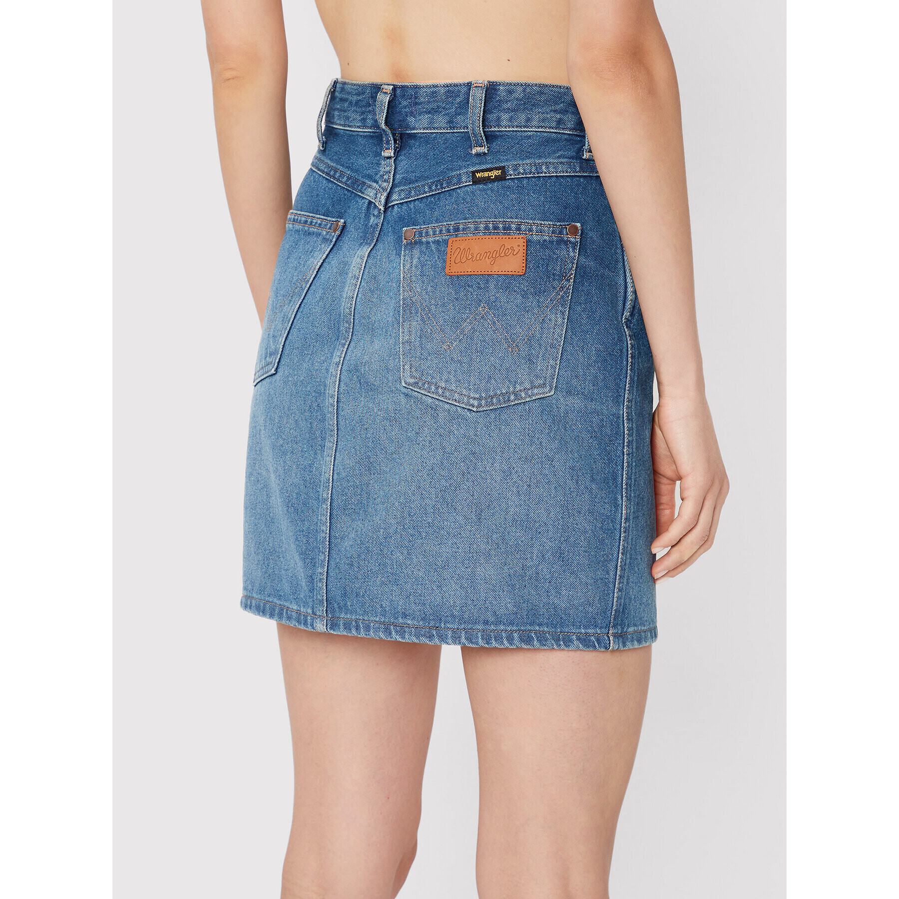 Wrangler Дънкова пола W22VSF428 Син Mom Fit - Pepit.bg