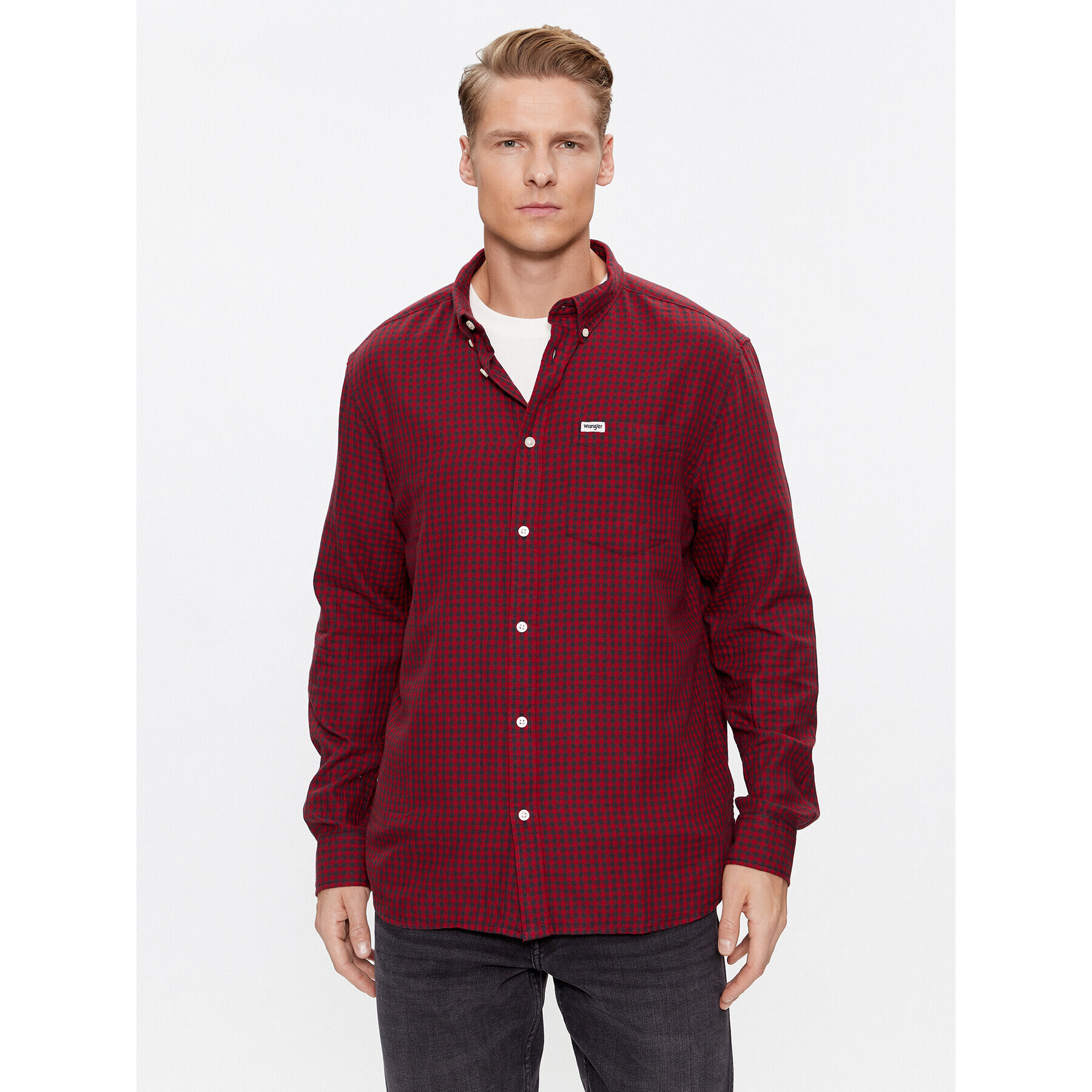 Wrangler дънкова риза 112345376 Бордо Regular Fit - Pepit.bg
