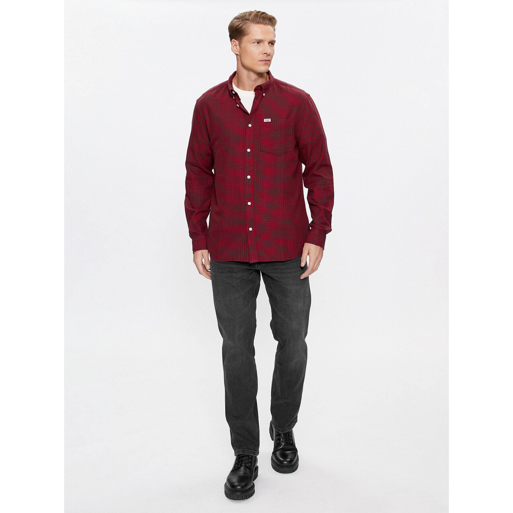 Wrangler дънкова риза 112345376 Бордо Regular Fit - Pepit.bg
