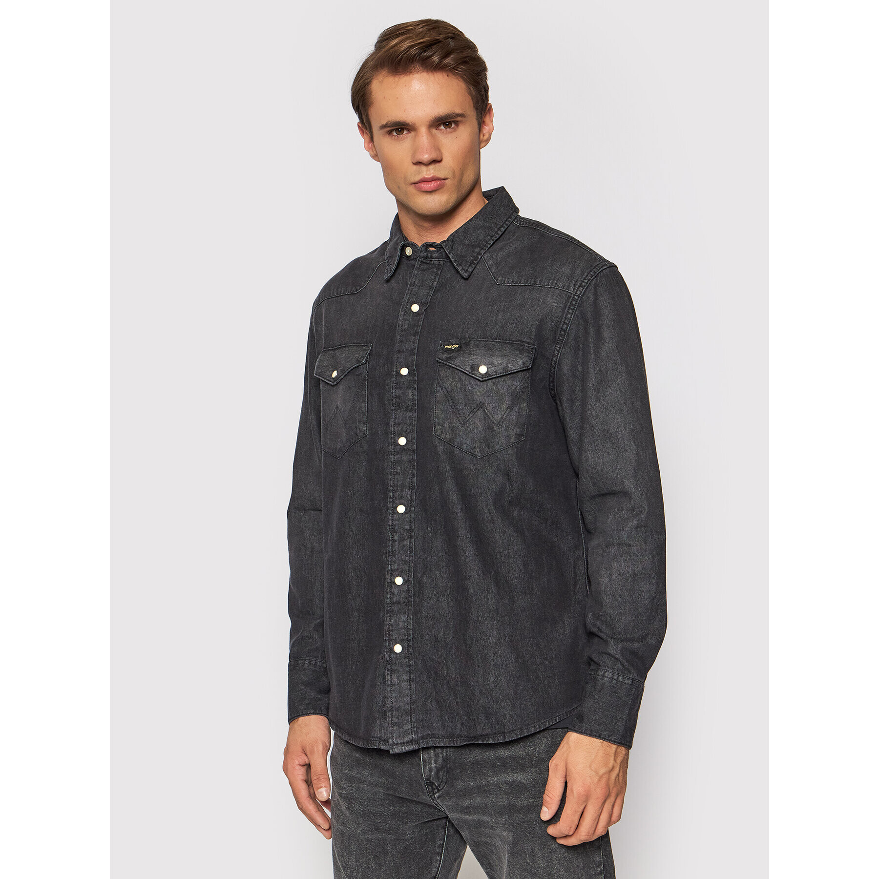 Wrangler дънкова риза 27Mw W5MSMR339 Черен Regular Fit - Pepit.bg