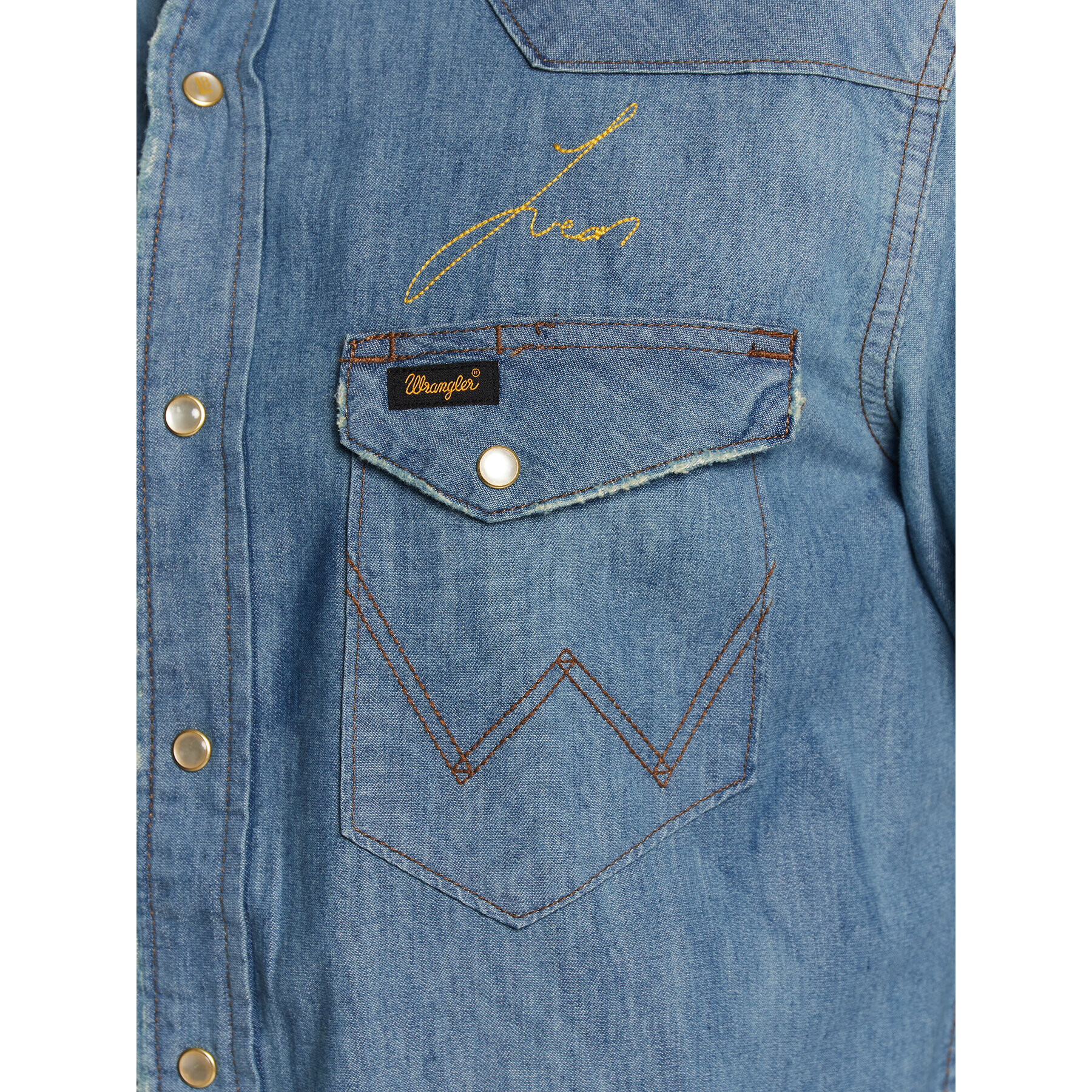 Wrangler дънкова риза LEON BRIDGES W5M0CX31O 112328528 Син Regular Fit - Pepit.bg