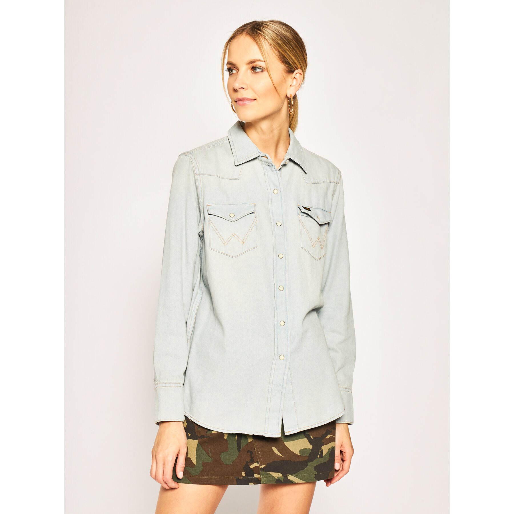 Wrangler дънкова риза Rhapsody W5WSLW13I Син Regular Fit - Pepit.bg