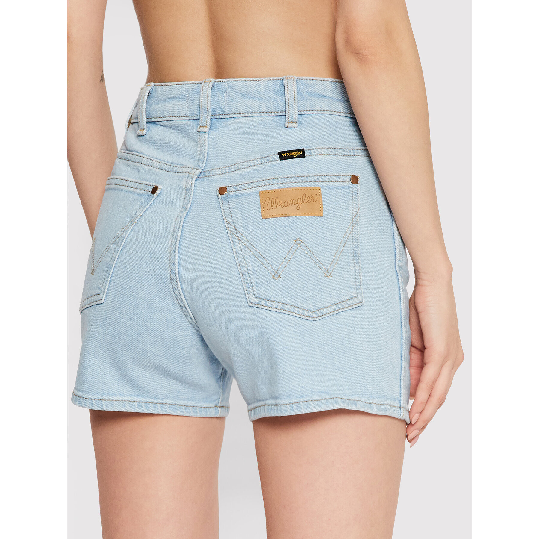 Wrangler Дънкови шорти W22DZH25E Син Mom Fit - Pepit.bg