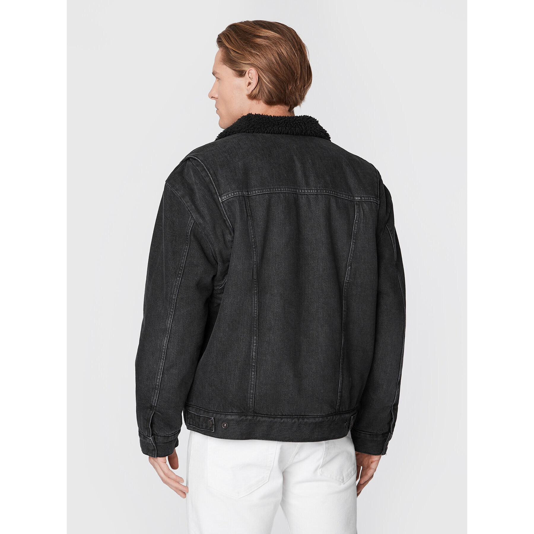 Wrangler Дънково яке Antifit Sherpa W4727029P 112321160 Черен Relaxed Fit - Pepit.bg