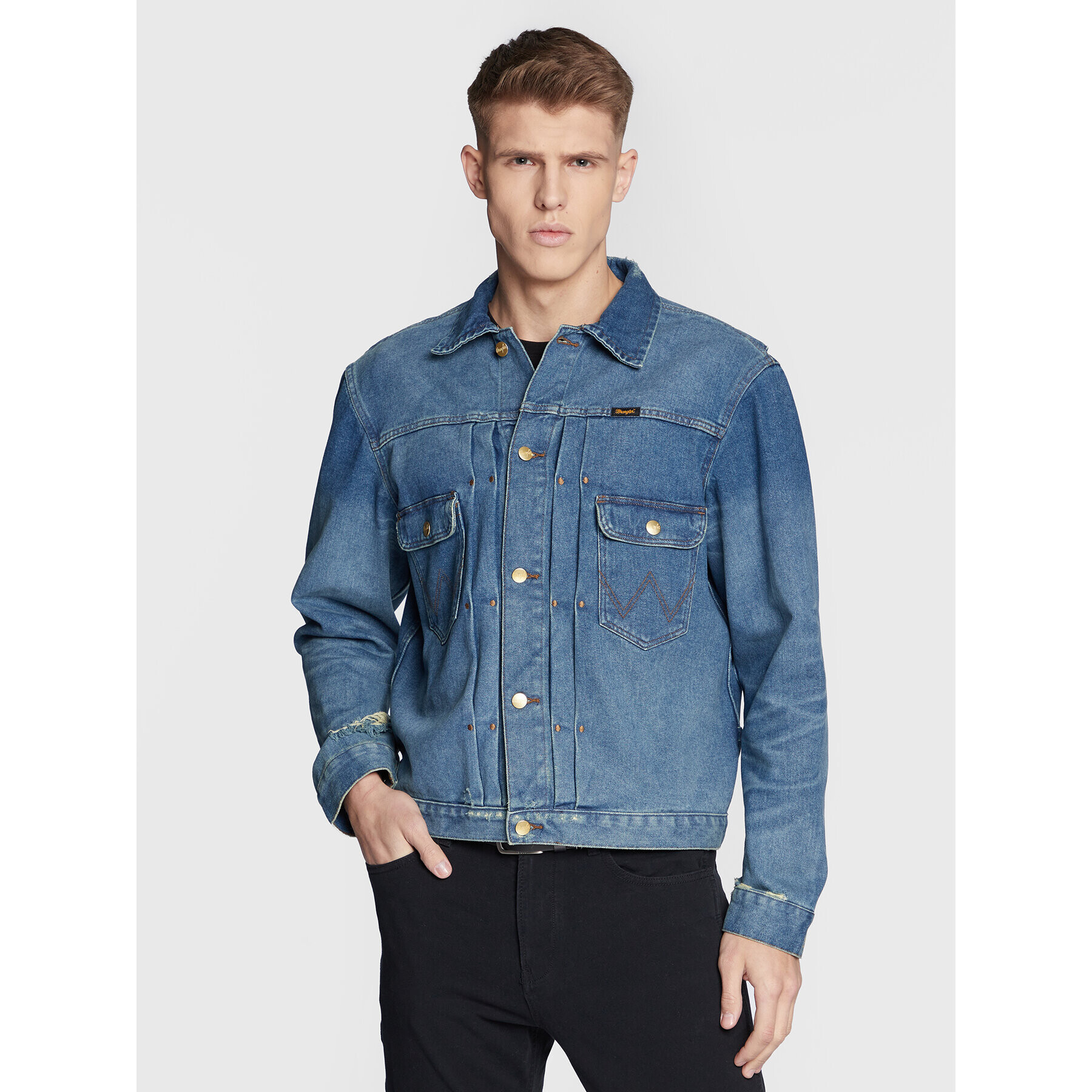 Wrangler Дънково яке LEON BRIDGES W4J9CI424 112328261 Син Regular Fit - Pepit.bg