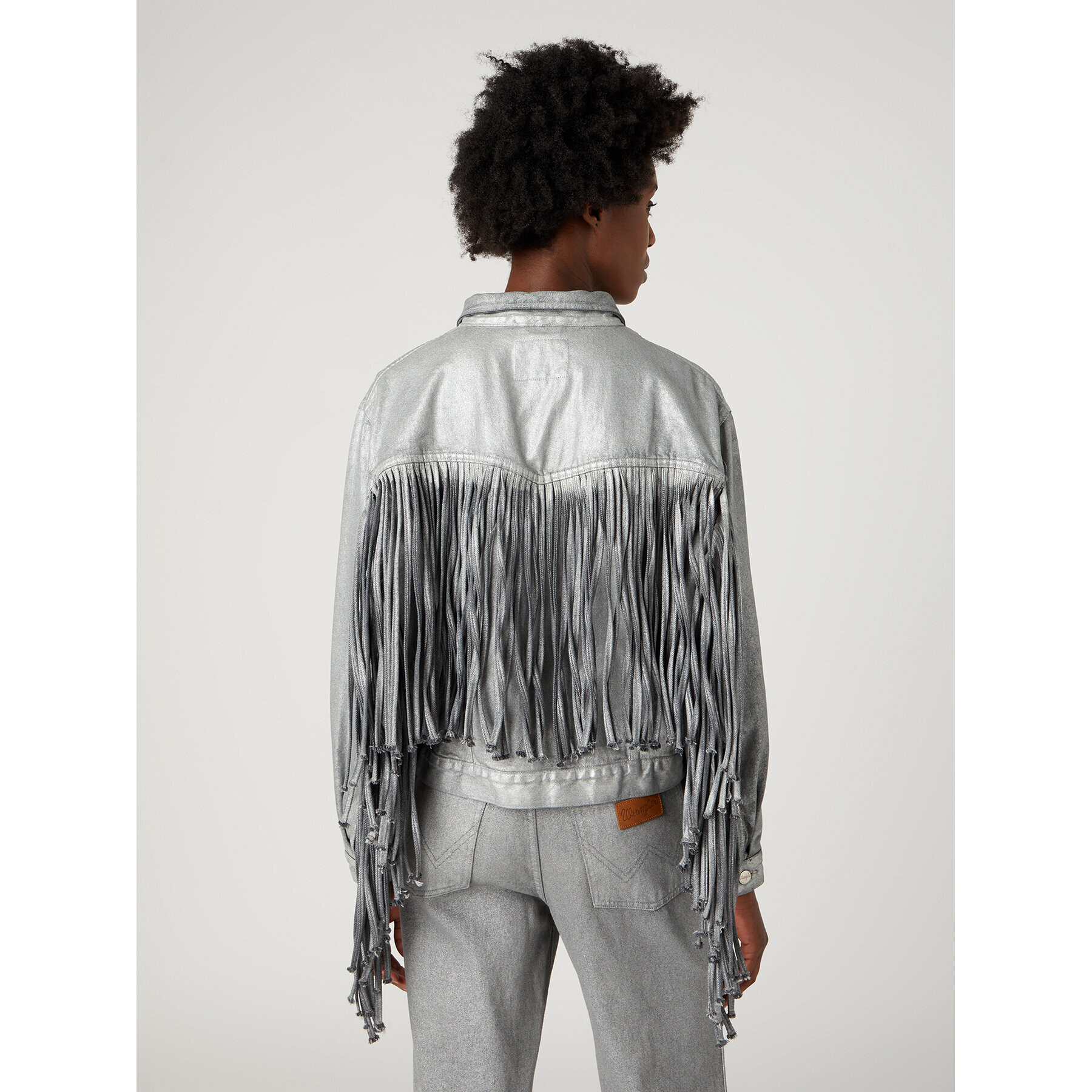 Wrangler Дънково яке Souvenir Fringe W4T144M30 112327270 Сив Relaxed Fit - Pepit.bg