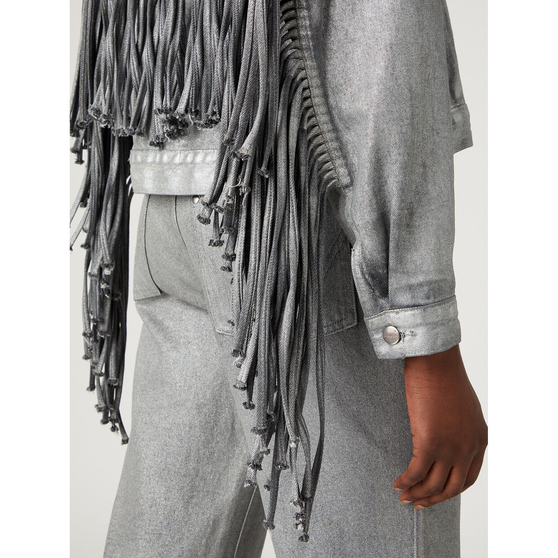 Wrangler Дънково яке Souvenir Fringe W4T144M30 112327270 Сив Relaxed Fit - Pepit.bg