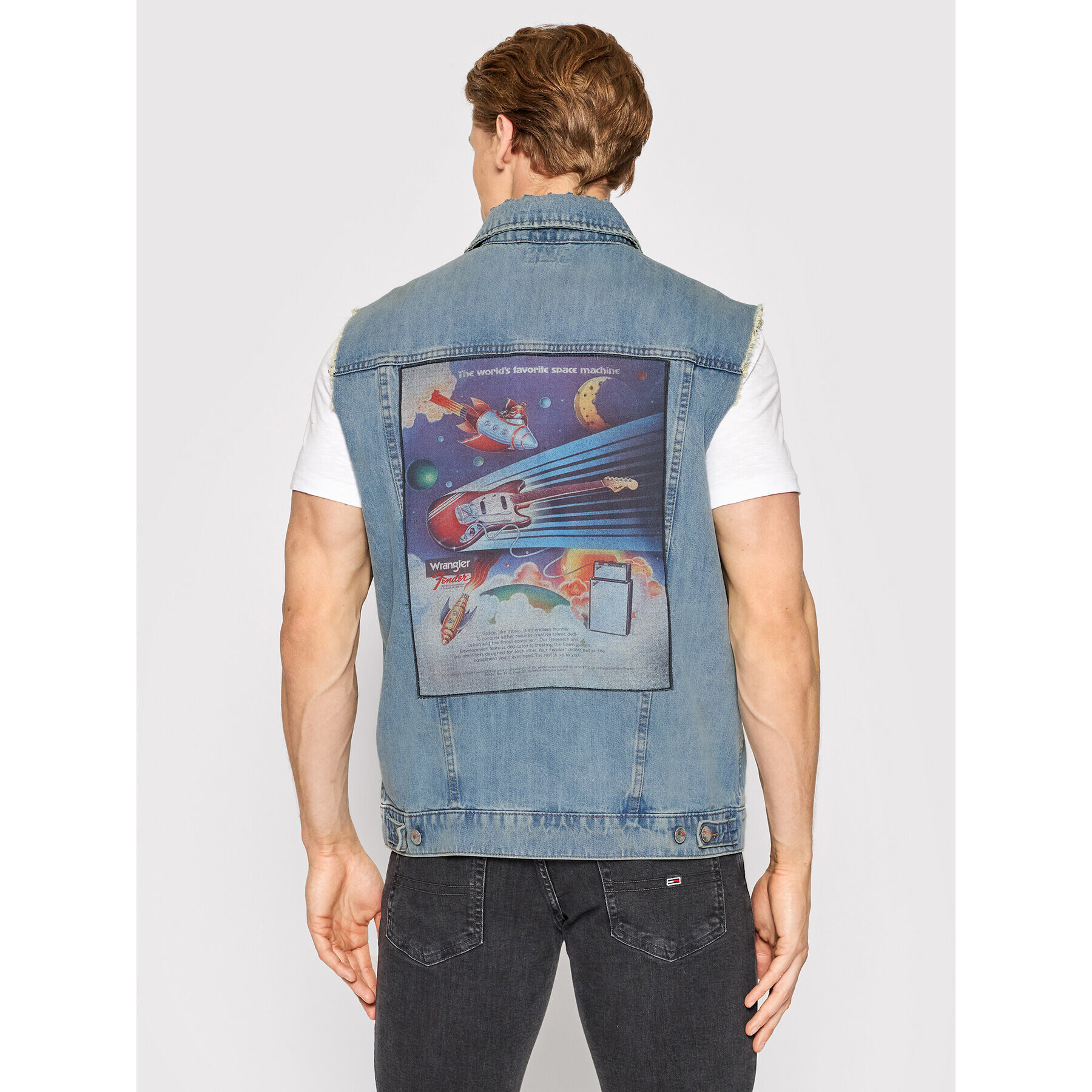 Wrangler Елек FENDER Cowboy Rockstar Vest W4407966Q Син Regular Fit - Pepit.bg