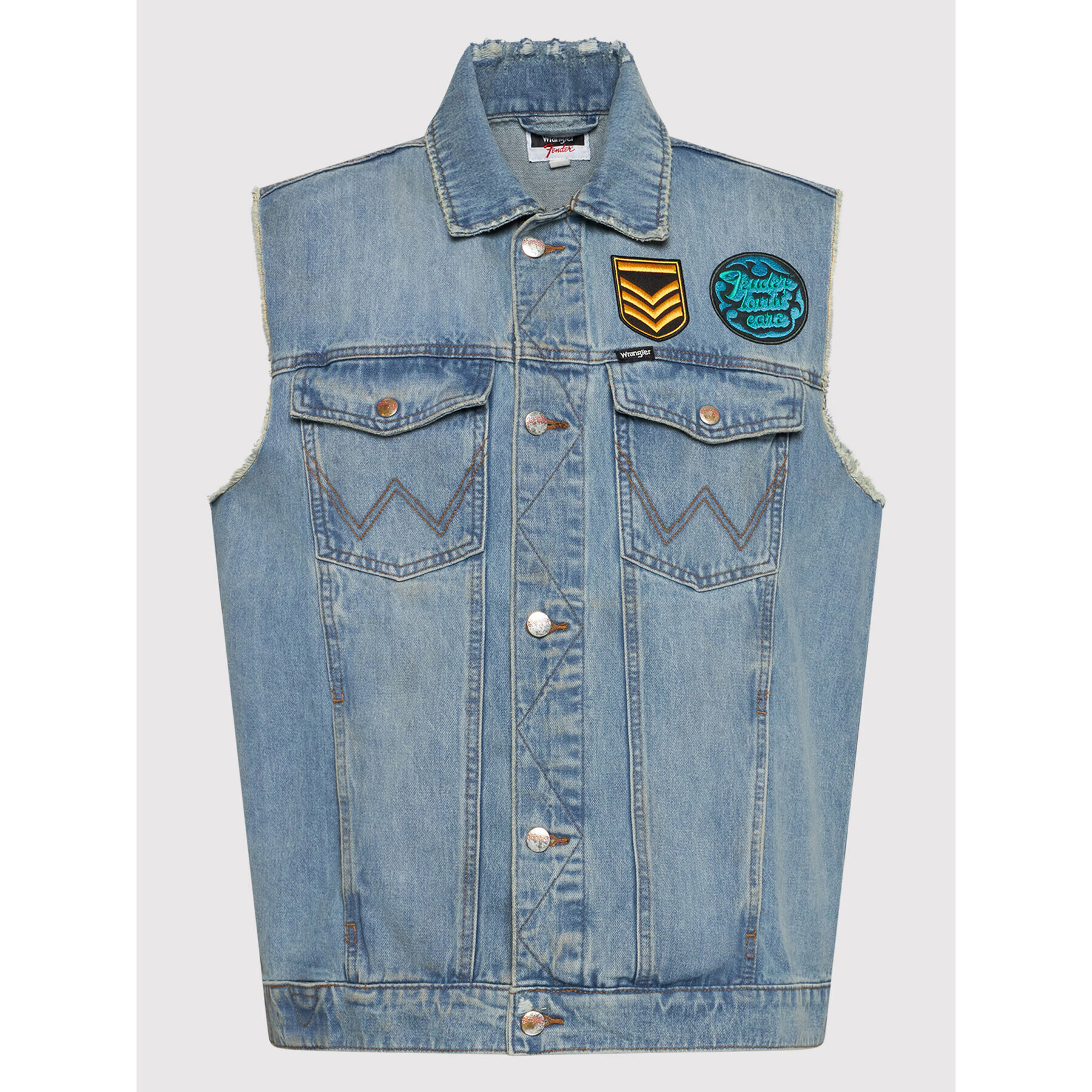 Wrangler Елек FENDER Cowboy Rockstar Vest W4407966Q Син Regular Fit - Pepit.bg