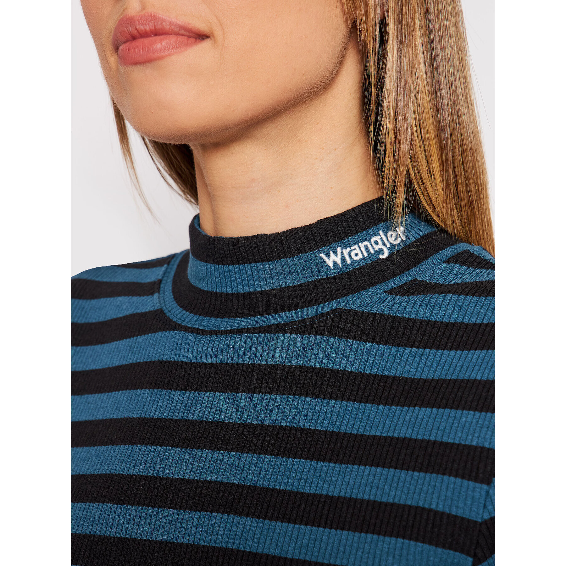 Wrangler Поло Baby Tee W7R1DGXCE Син Slim Fit - Pepit.bg