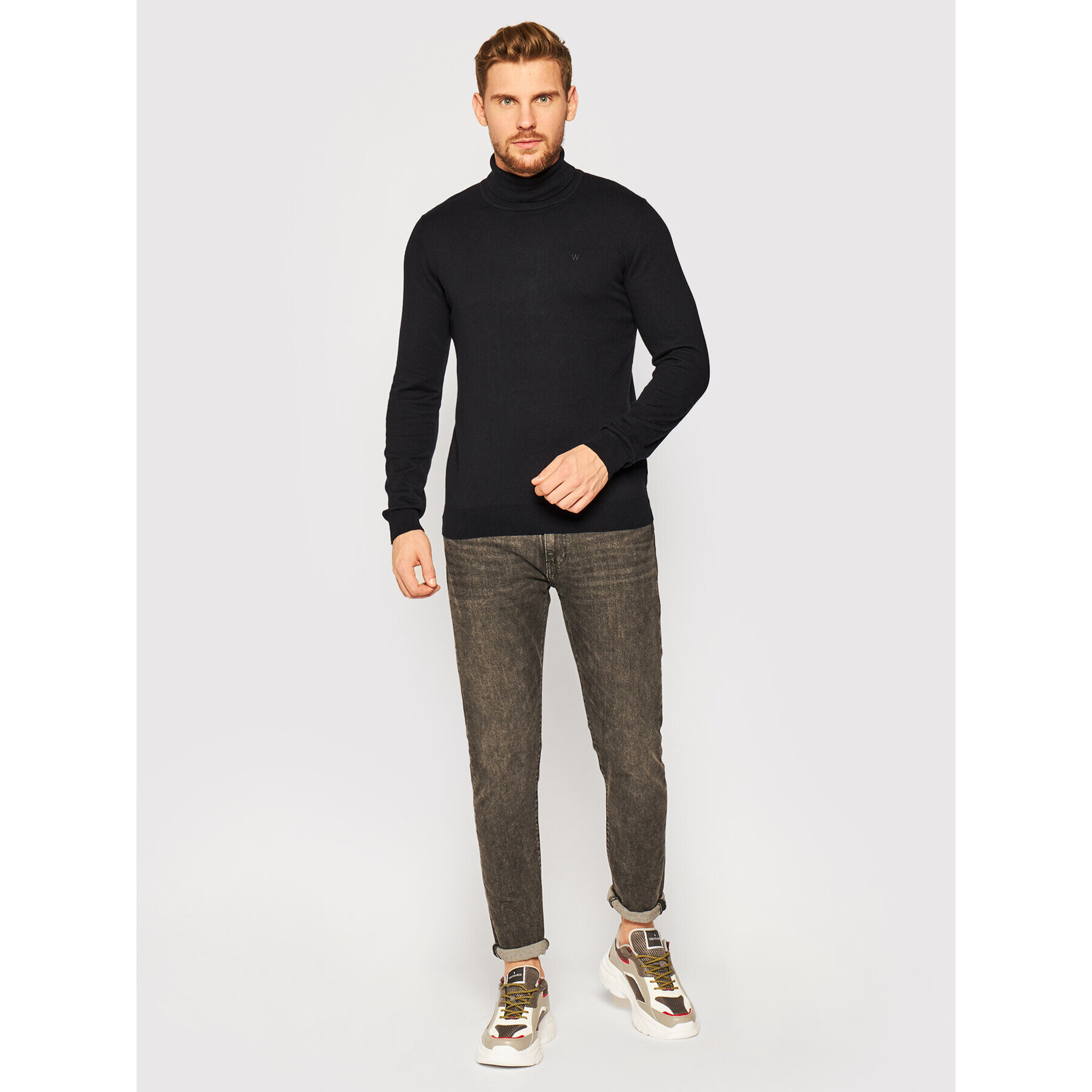 Wrangler Поло Roll Neck Knit W8A22P100 Черен Slim Fit - Pepit.bg