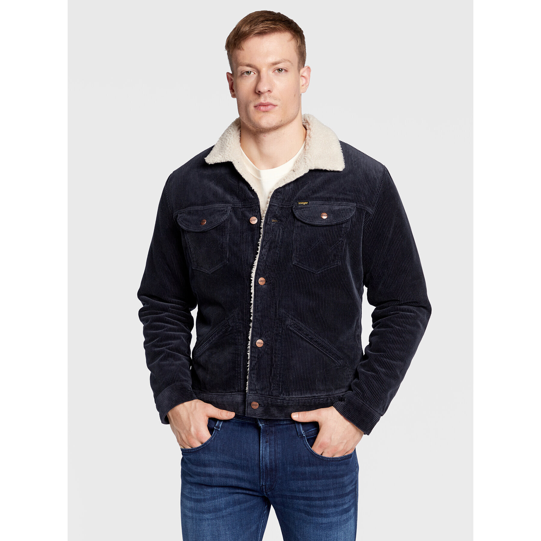 Wrangler Преходно яке Sherpa W4MS88114 112320904 Тъмносин Regular Fit - Pepit.bg