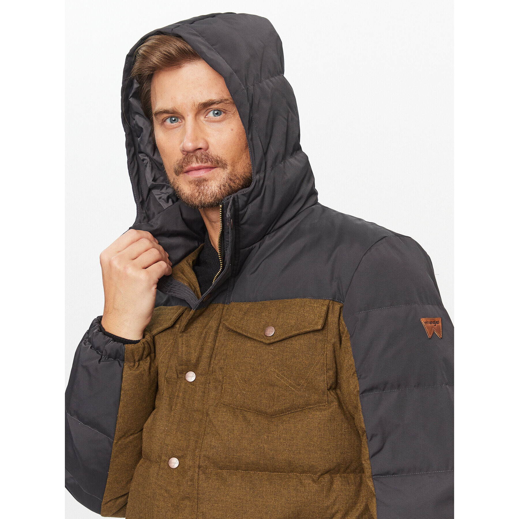 Wrangler Пухено яке 112341101 Кафяв Oversize - Pepit.bg