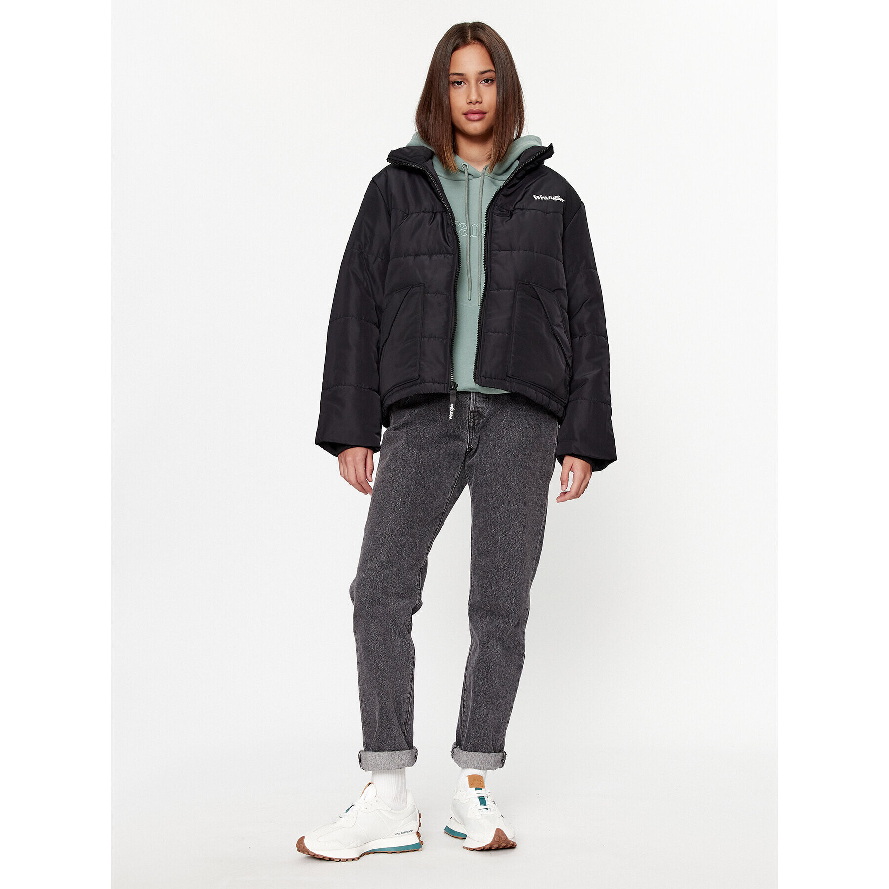 Wrangler Пухено яке Western 112342700 Черен Regular Fit - Pepit.bg