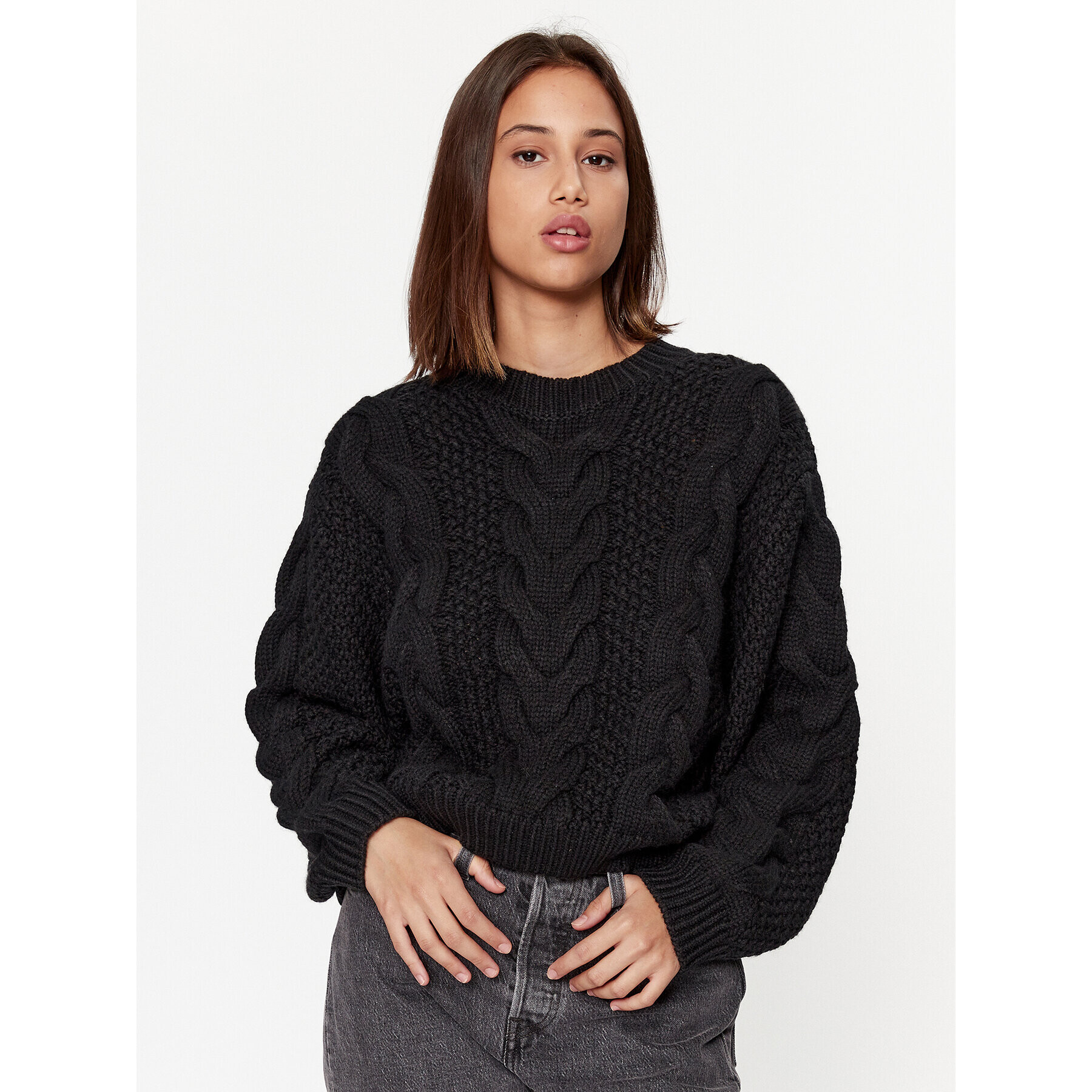 Wrangler Пуловер 112342773 Черен Regular Fit - Pepit.bg