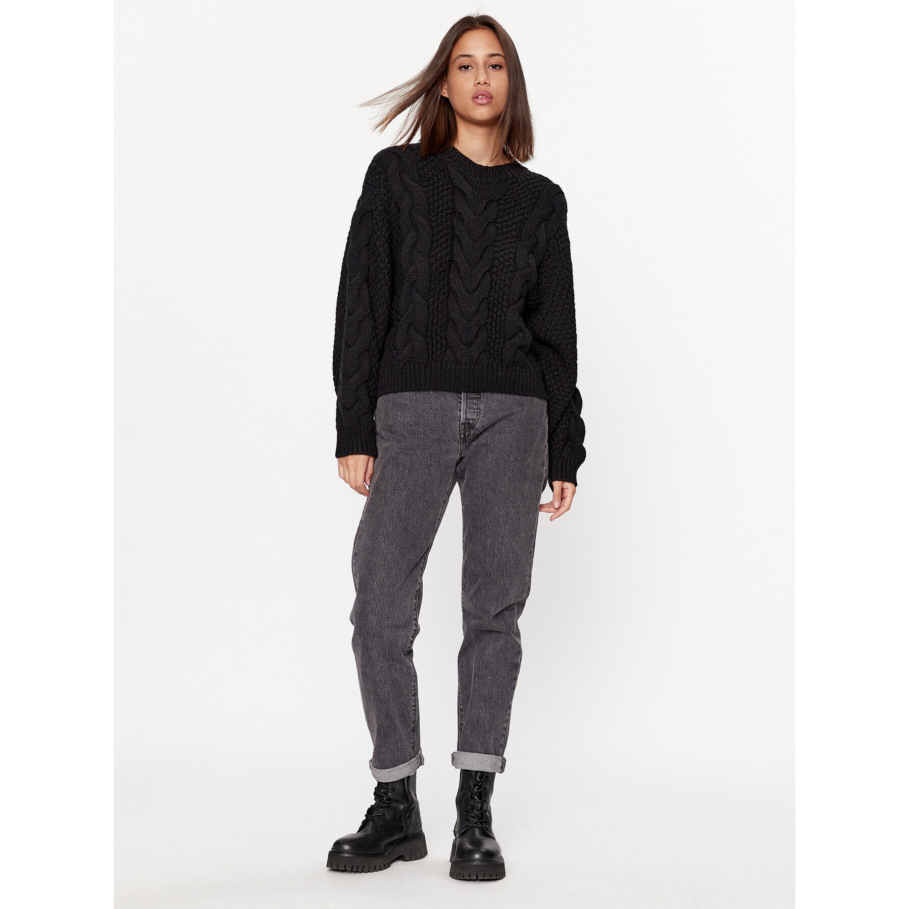 Wrangler Пуловер 112342773 Черен Regular Fit - Pepit.bg