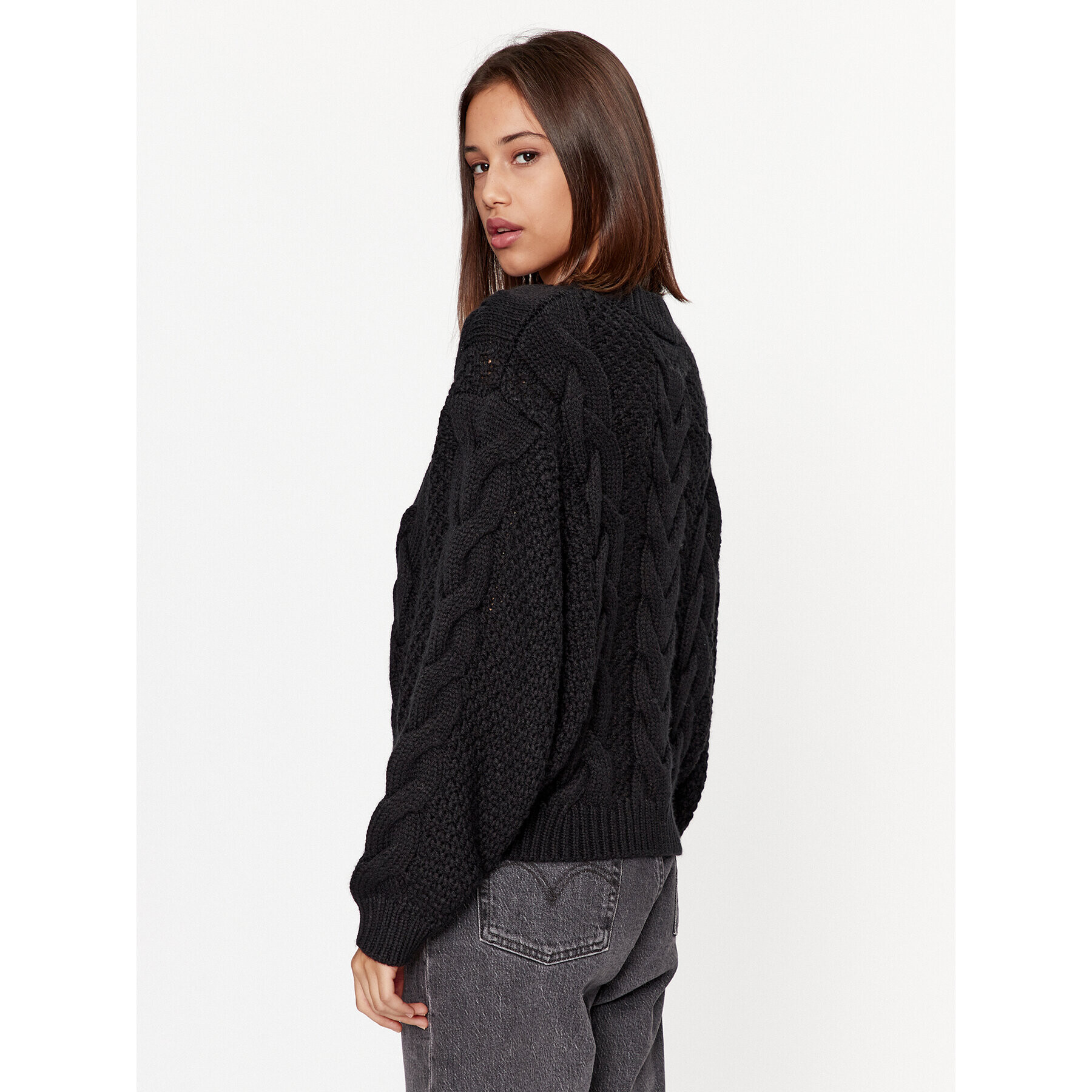 Wrangler Пуловер 112342773 Черен Regular Fit - Pepit.bg