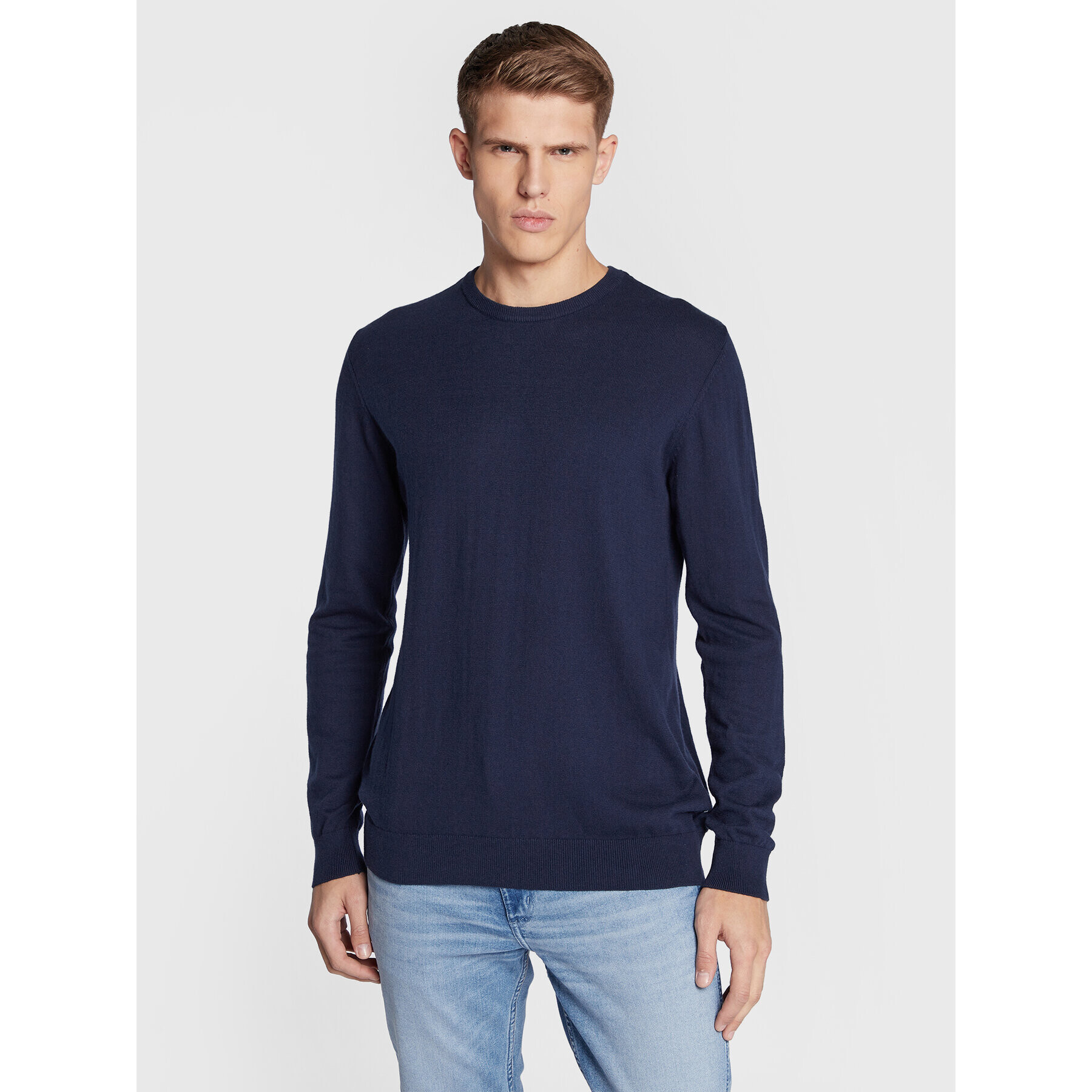 Wrangler Пуловер Crewneck W8A02P114 Тъмносин Regular Fit - Pepit.bg