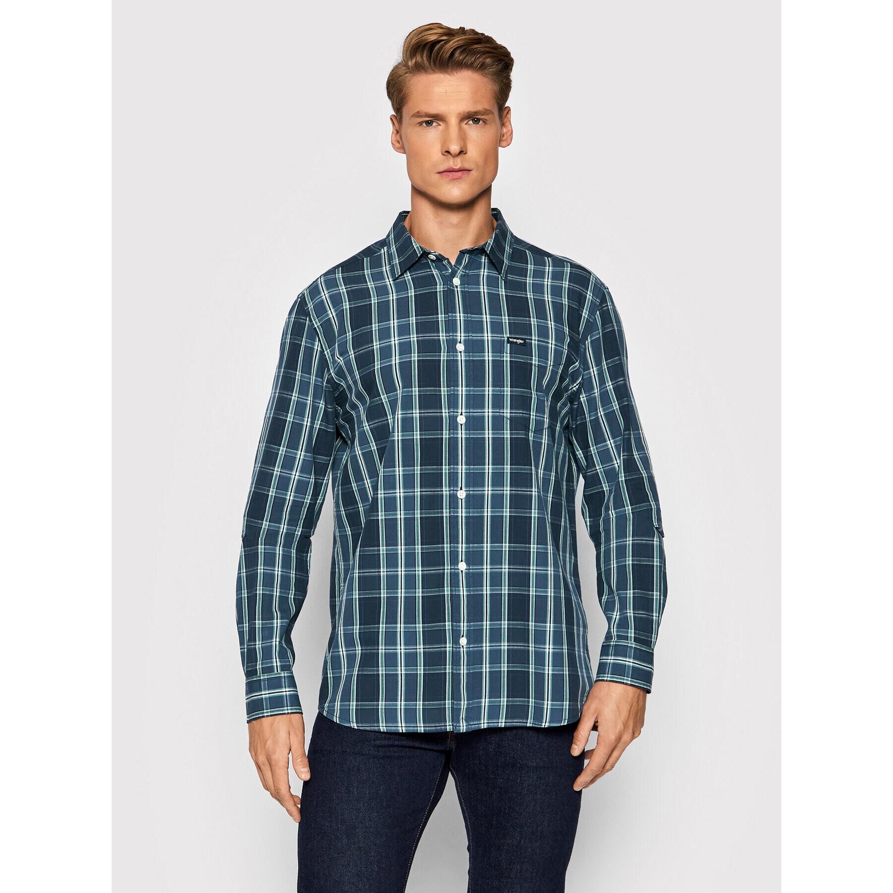 Wrangler Риза 1 Pkt W5A14MXTG Тъмносин Regular Fit - Pepit.bg