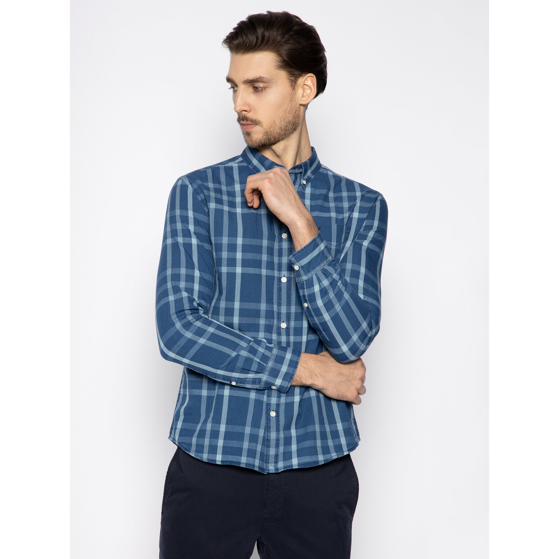 Wrangler Риза 1 Pkt W5A36CB12 Тъмносин Regular Fit - Pepit.bg