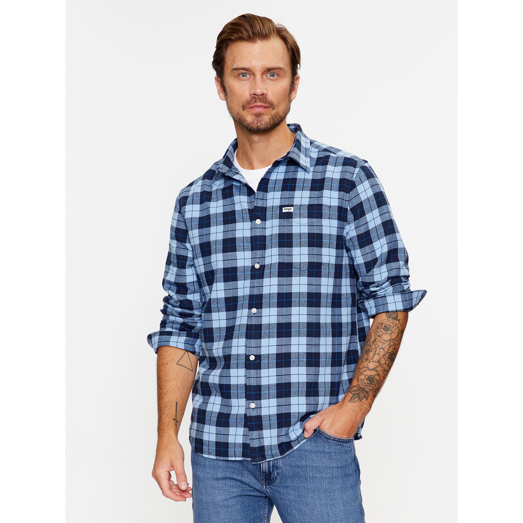 Wrangler Риза 112341055 Син Regular Fit - Pepit.bg