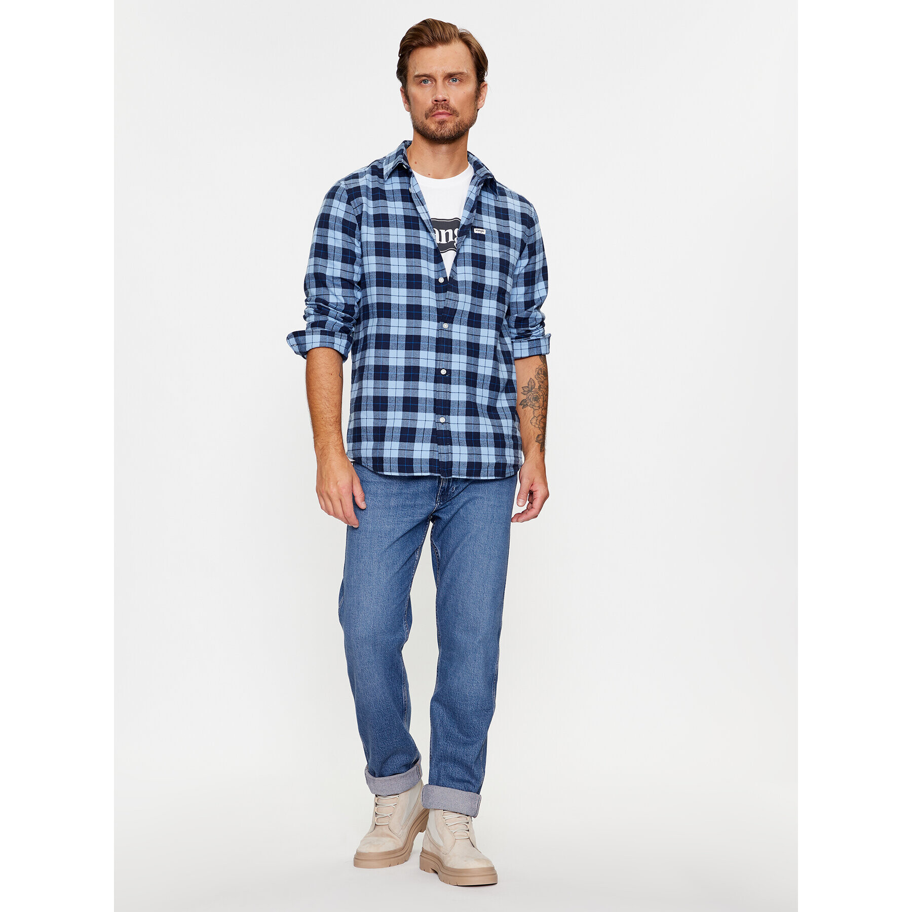 Wrangler Риза 112341055 Син Regular Fit - Pepit.bg