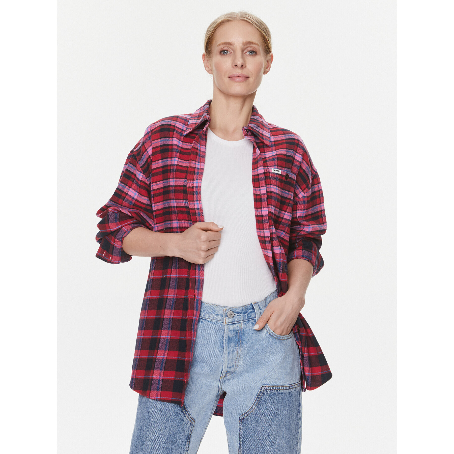 Wrangler Риза 112343681 Розов Loose Fit - Pepit.bg
