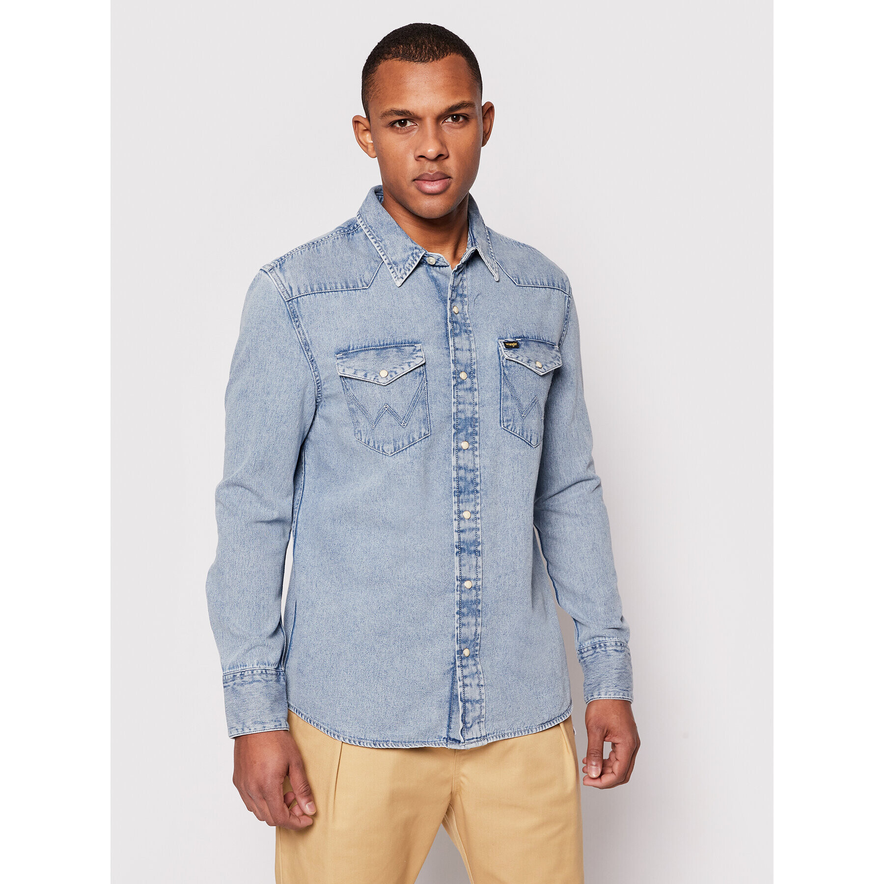Wrangler Риза 27Mw W5MSLW30R Син Regular Fit - Pepit.bg