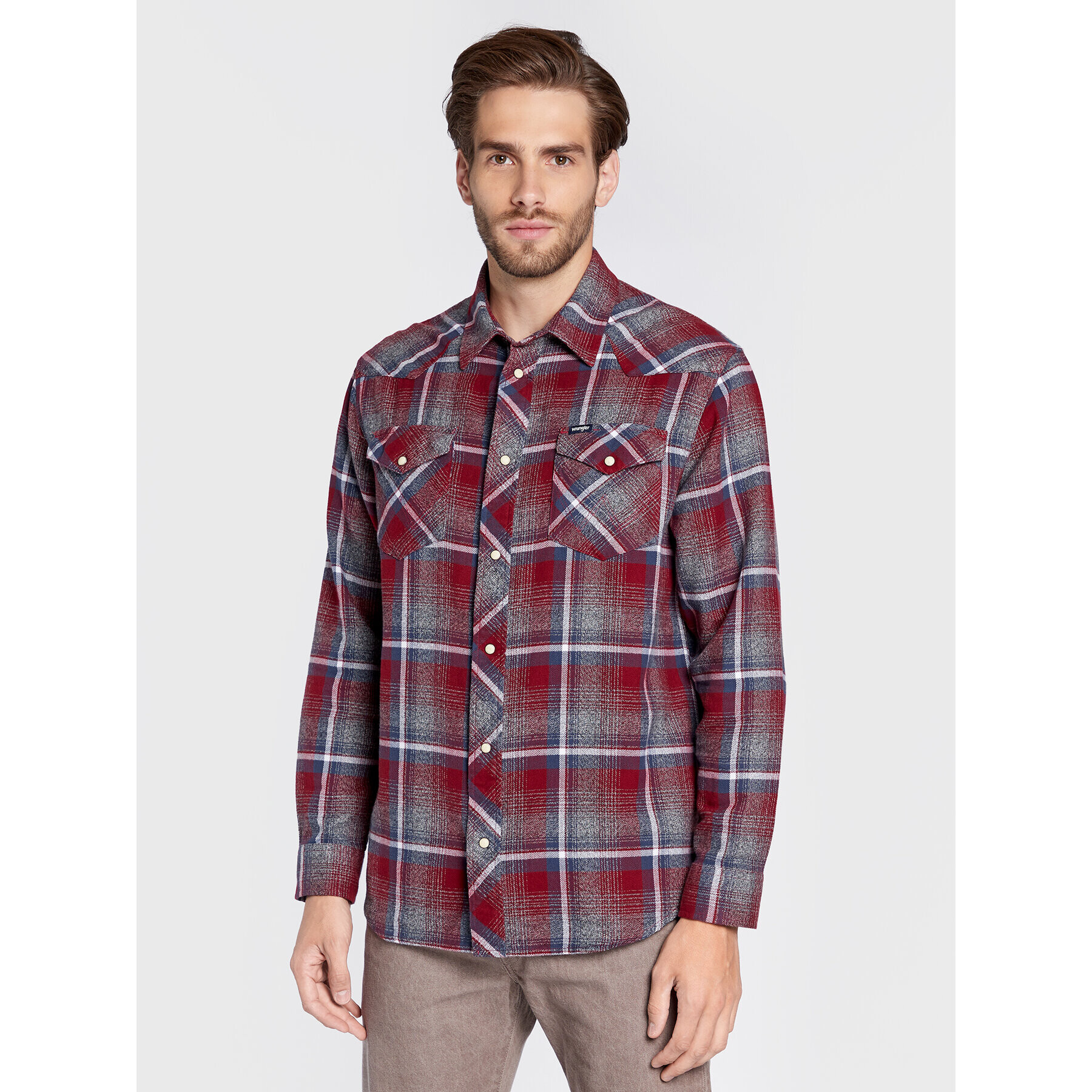 Wrangler Риза Heritage W5D1LAXRO Червен Regular Fit - Pepit.bg