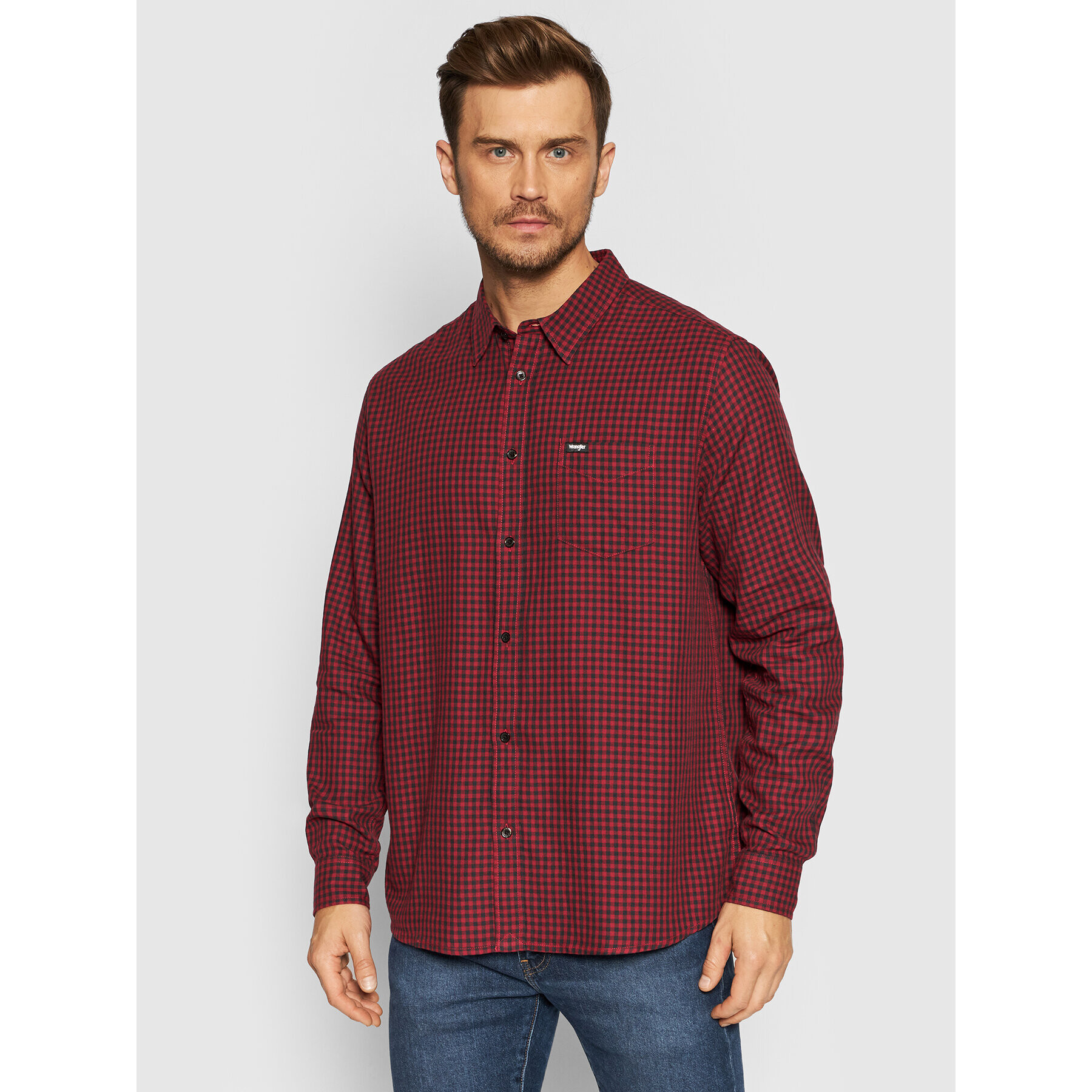 Wrangler Риза Ls W5A12LX2G Червен Regular Fit - Pepit.bg