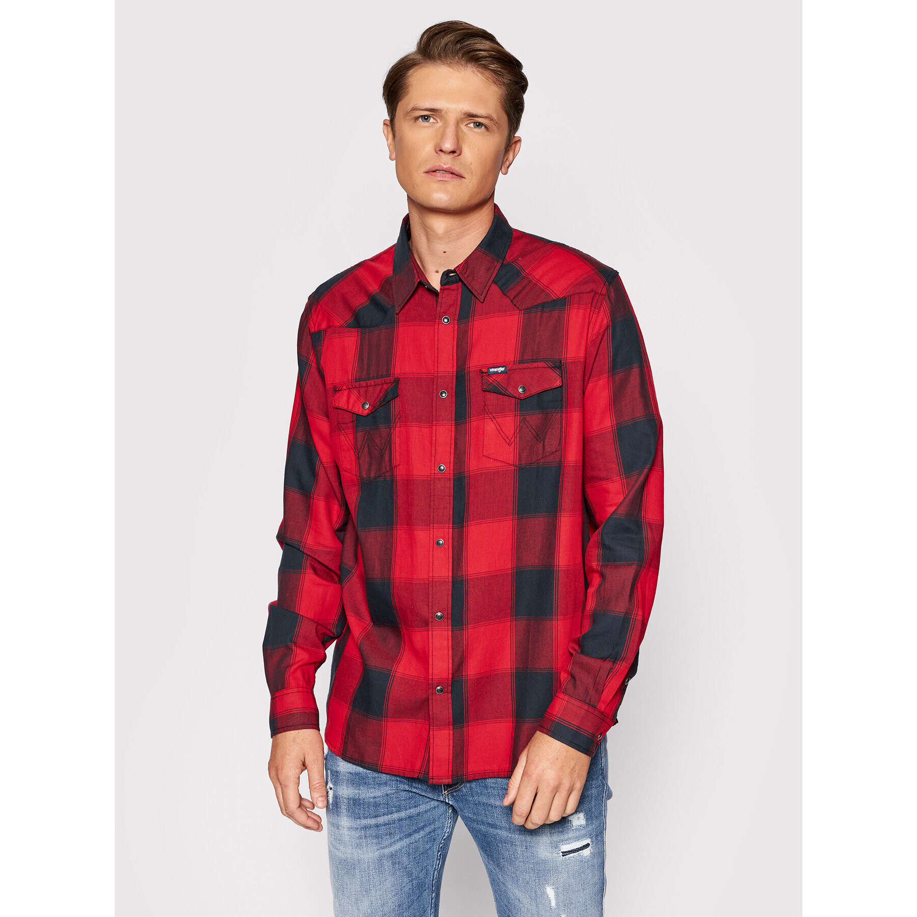 Wrangler Риза Ls Western W5A03OX47 Червен Regular Fit - Pepit.bg